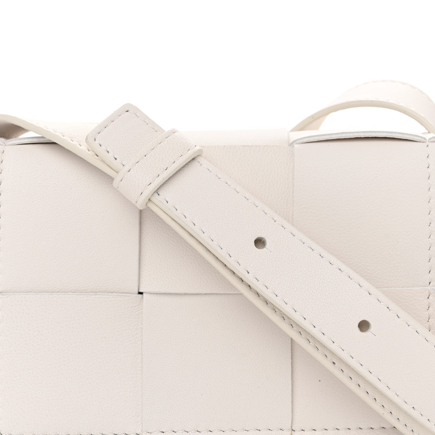 Bottega Veneta Lambskin Maxi Intrecciato Extra Mini Cassette Crossbody Bag White 7 of 12