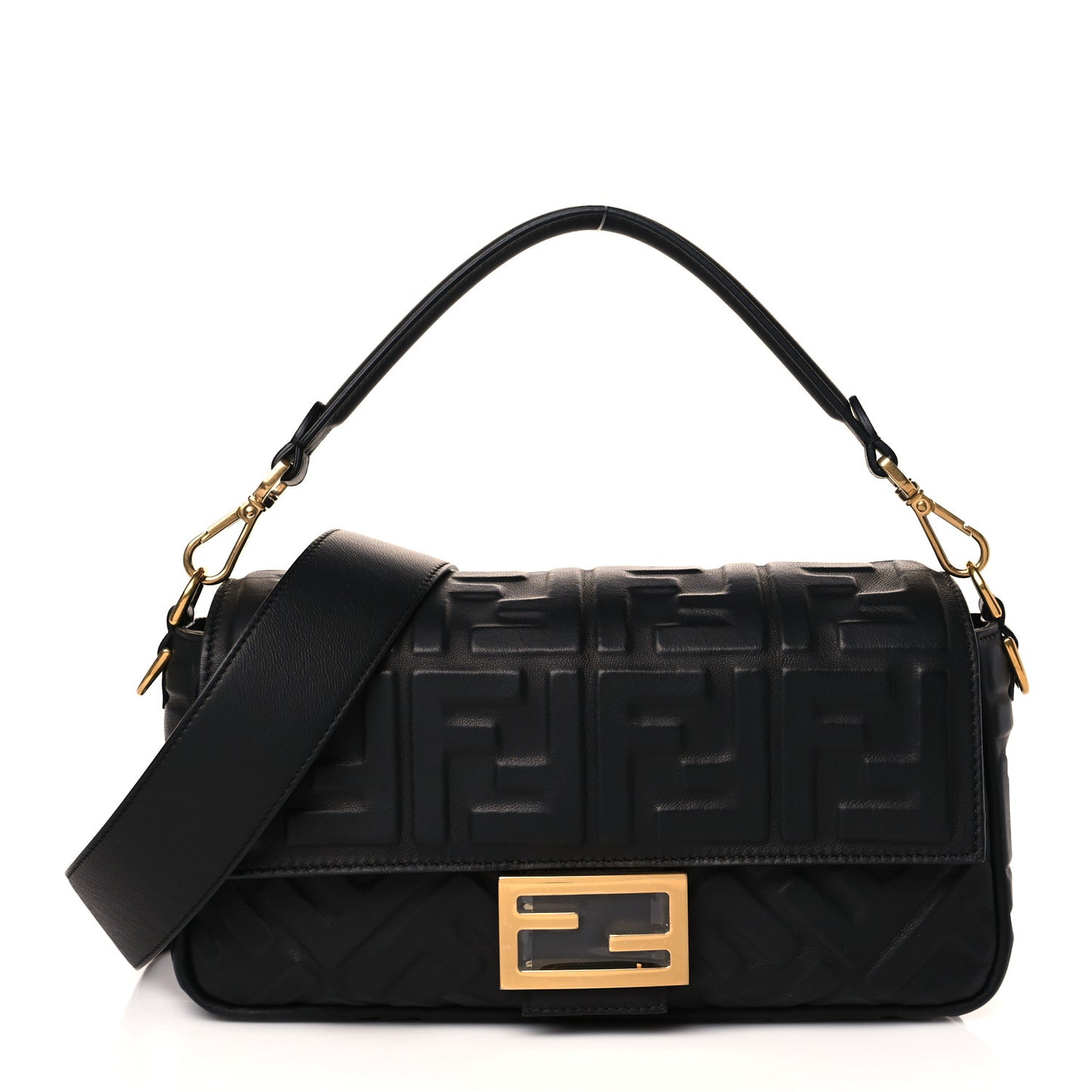 Nappa FF 1974 Embossed Baguette Black