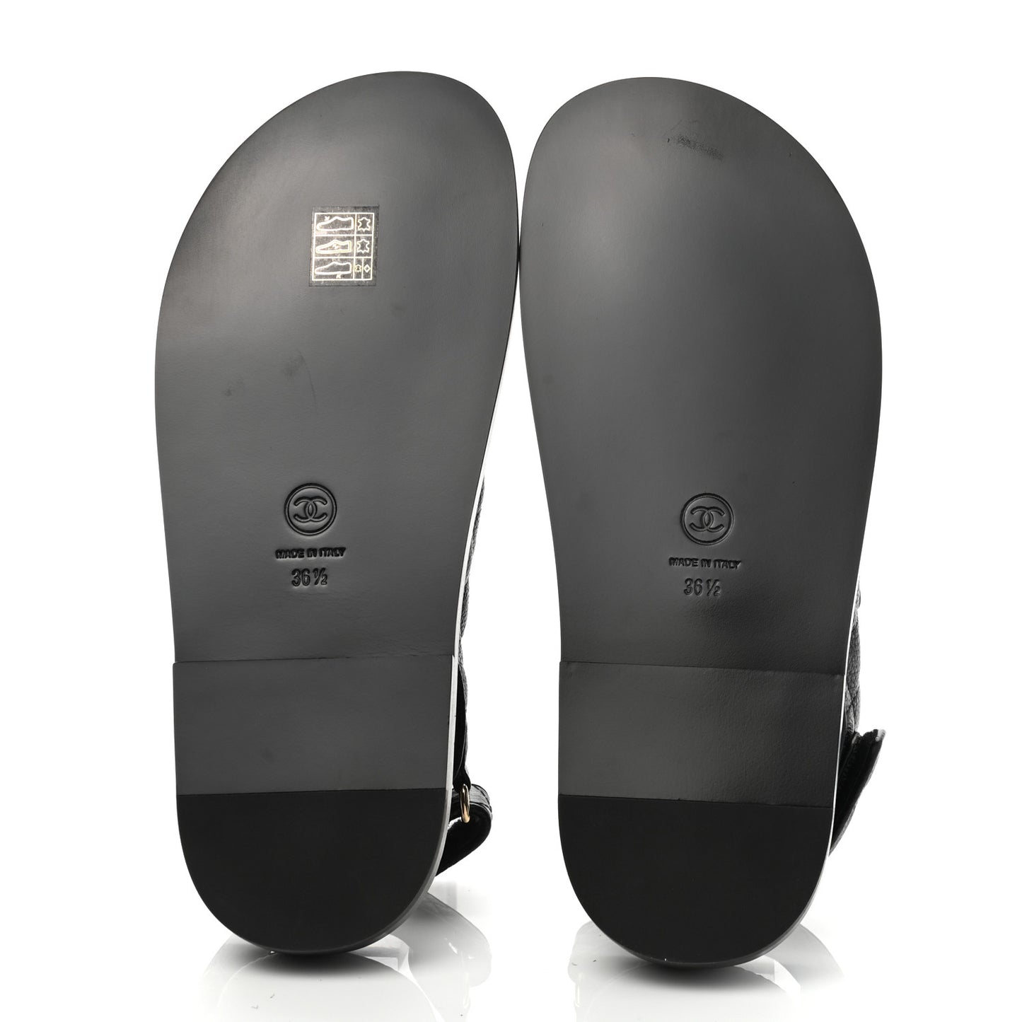 Grained Calfskin Velcro Dad Sandals 36.5 Black