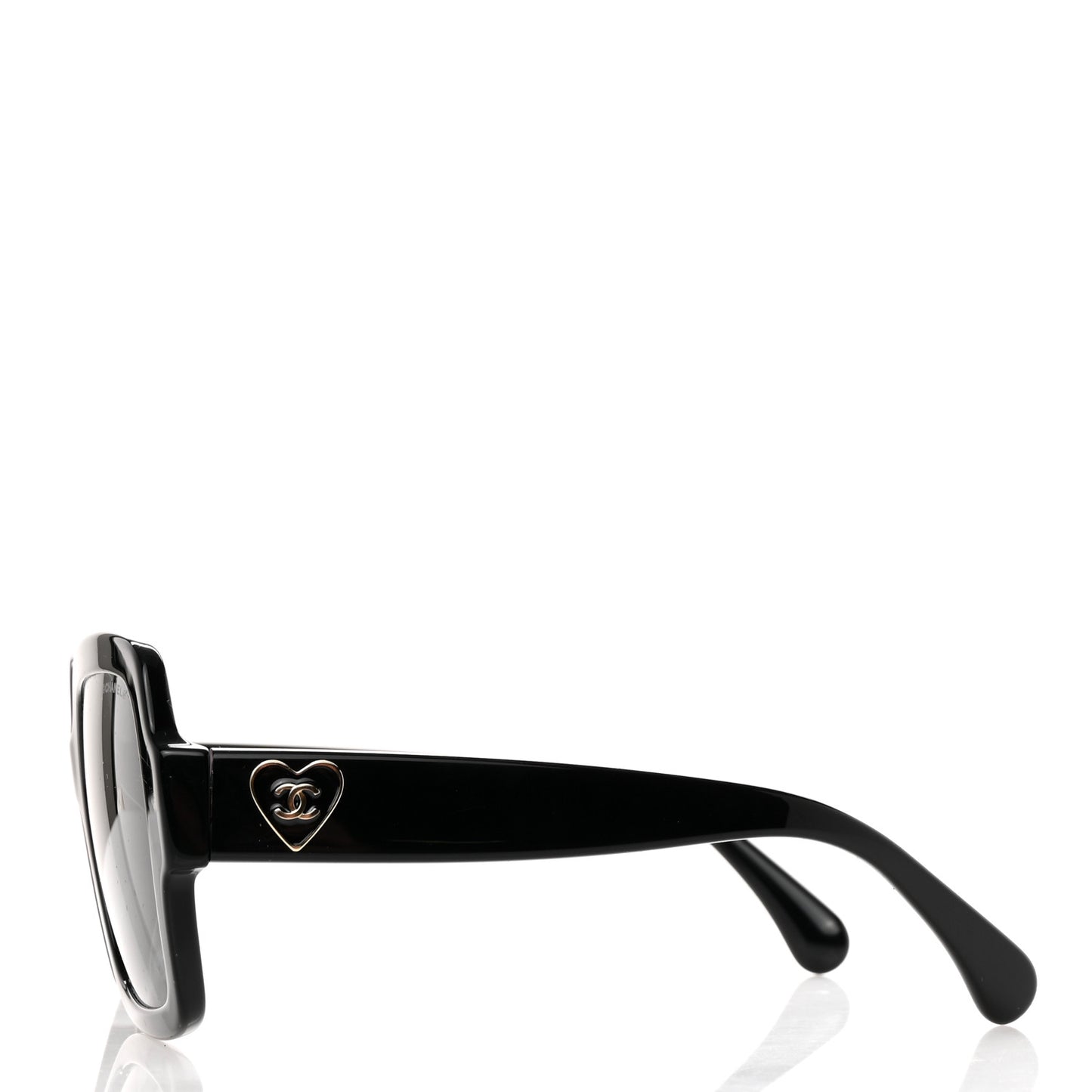 Acetate Square Heart Sunglasses 5479-A Black