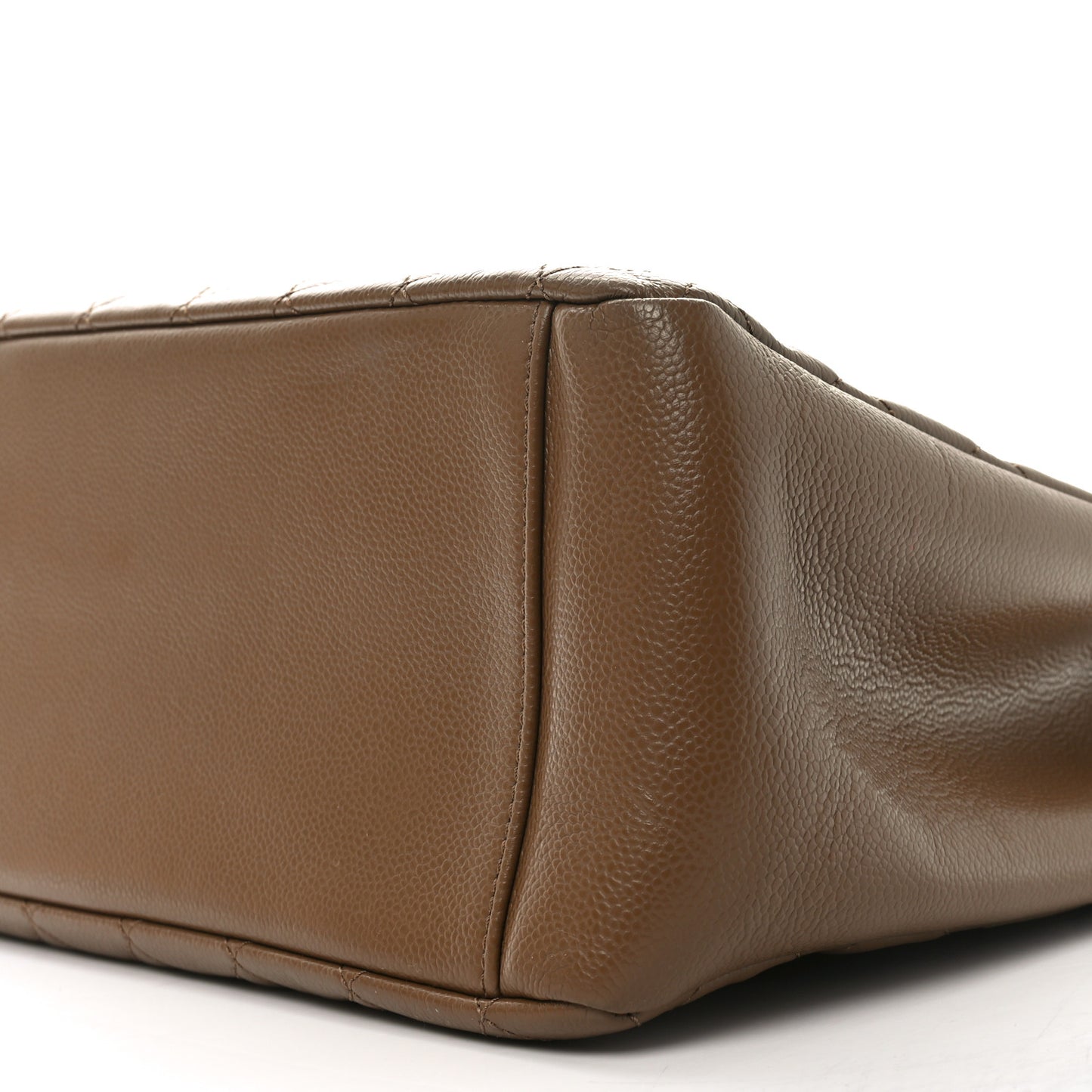 Caviar Quilted Grand Shopping Tote GST Dark Beige