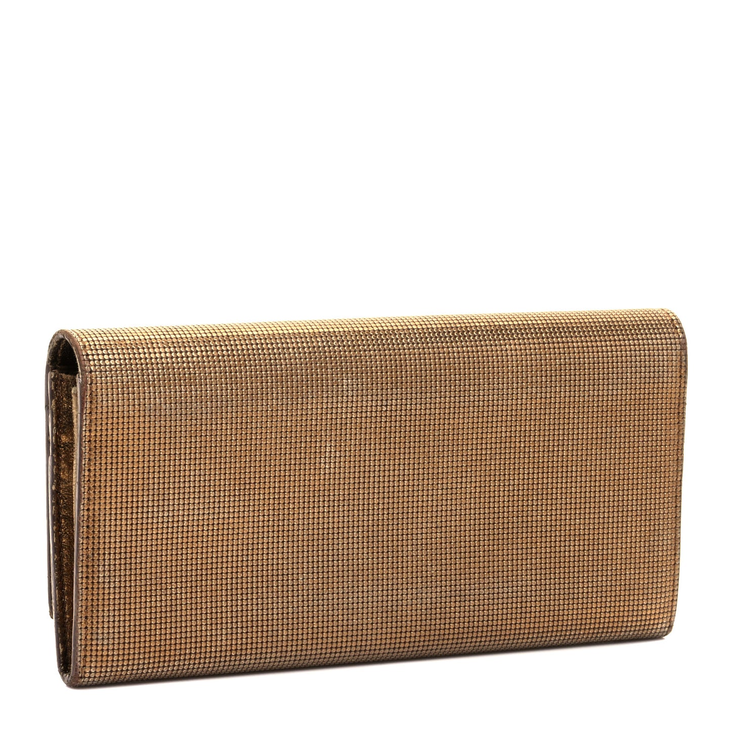 Metallic Logo Continental Wallet Gold