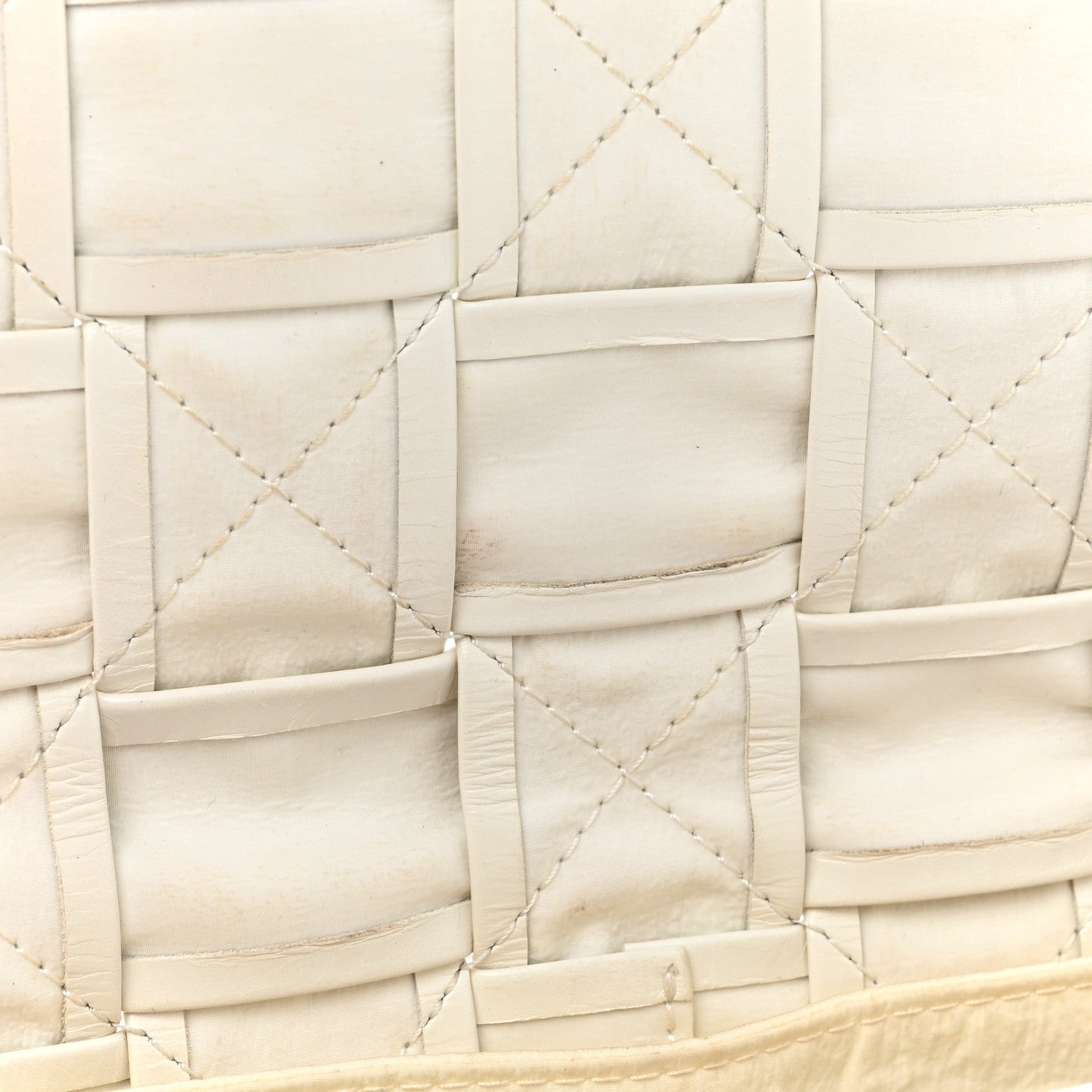 Bottega Veneta Paper Calfskin Maxi Intreccio Cassette Crossbody Bag White 9 of 15