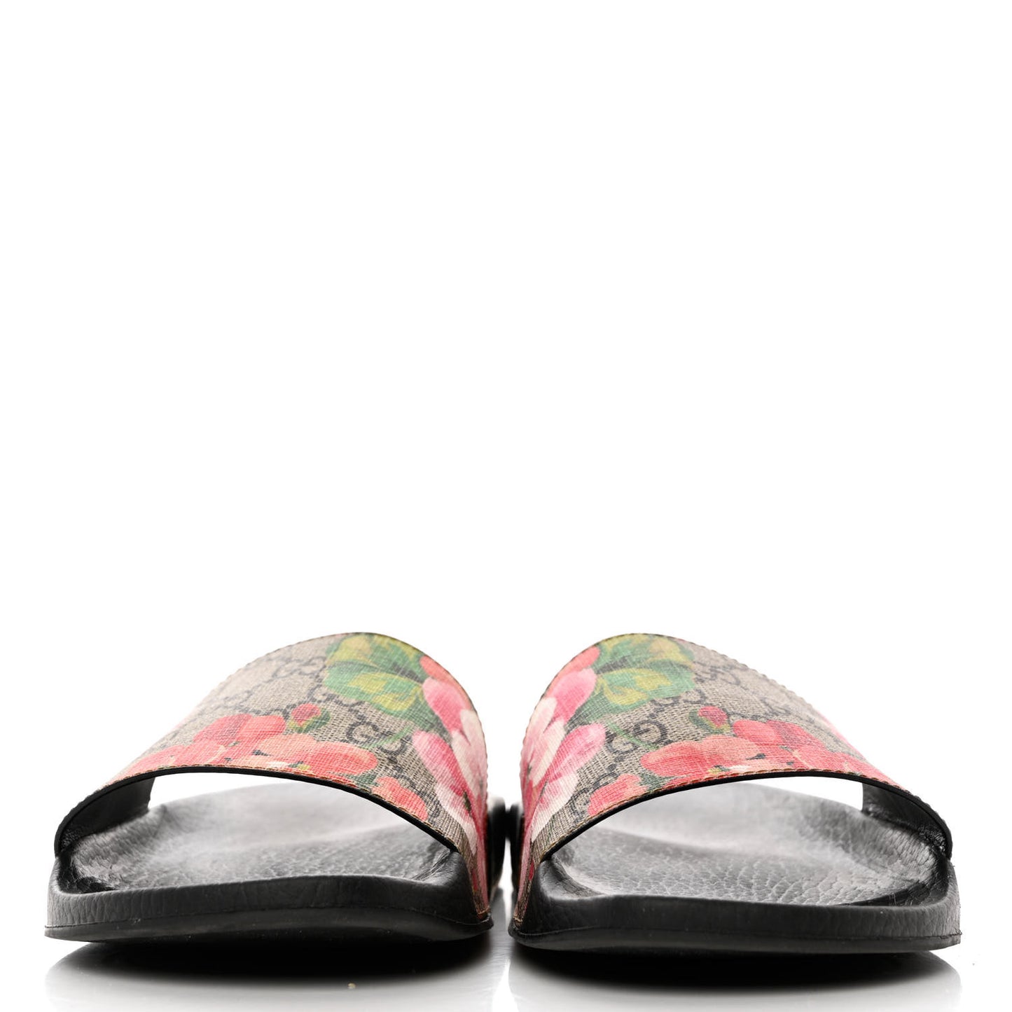 GG Supreme Monogram Blooms Slide Sandals 40 Beige Multicolor