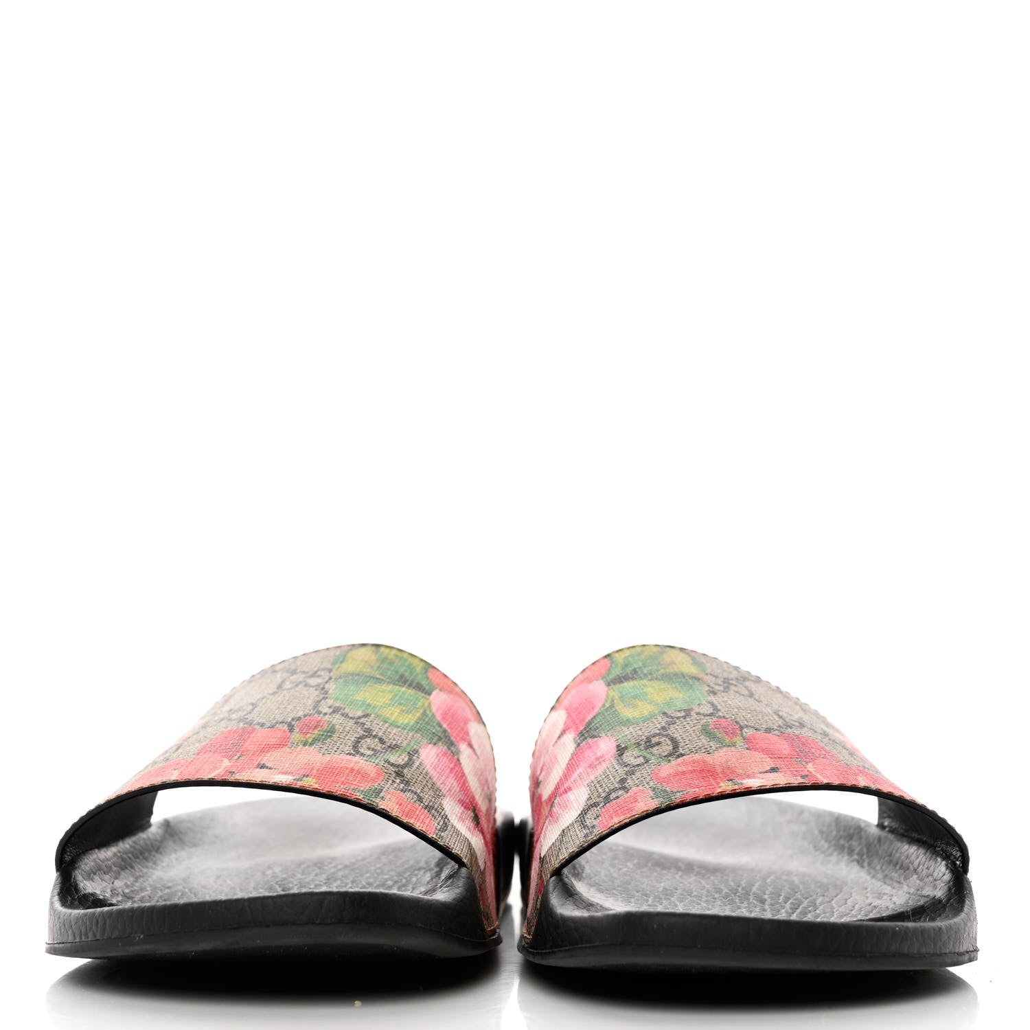 Gucci GG Supreme Monogram Blooms Slide Sandals 40 Beige Multicolor 2 of 10