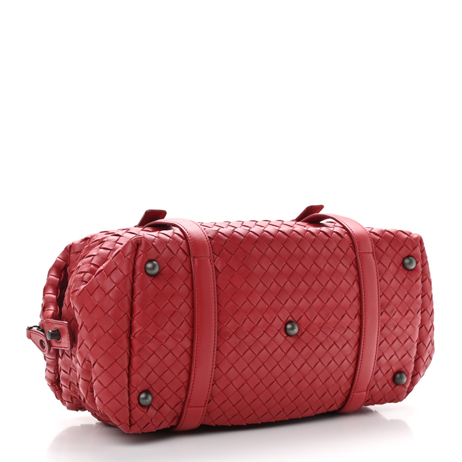 Bottega Veneta Nappa Intrecciato Montaigne Rings Satchel Red 5 of 12