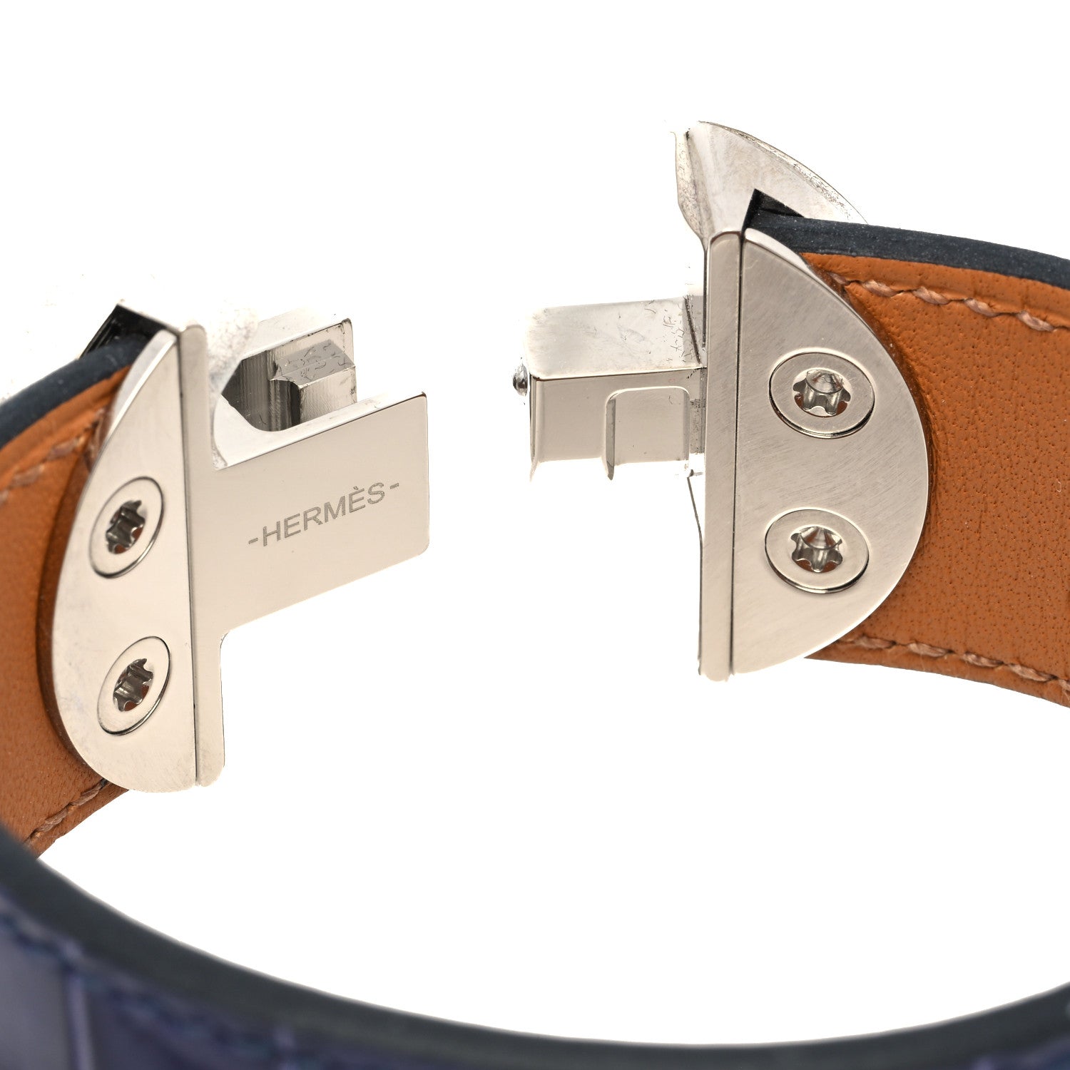 Hermes Shiny Alligator 2002 Bracelet T2 Bleu Encre 4 of 7