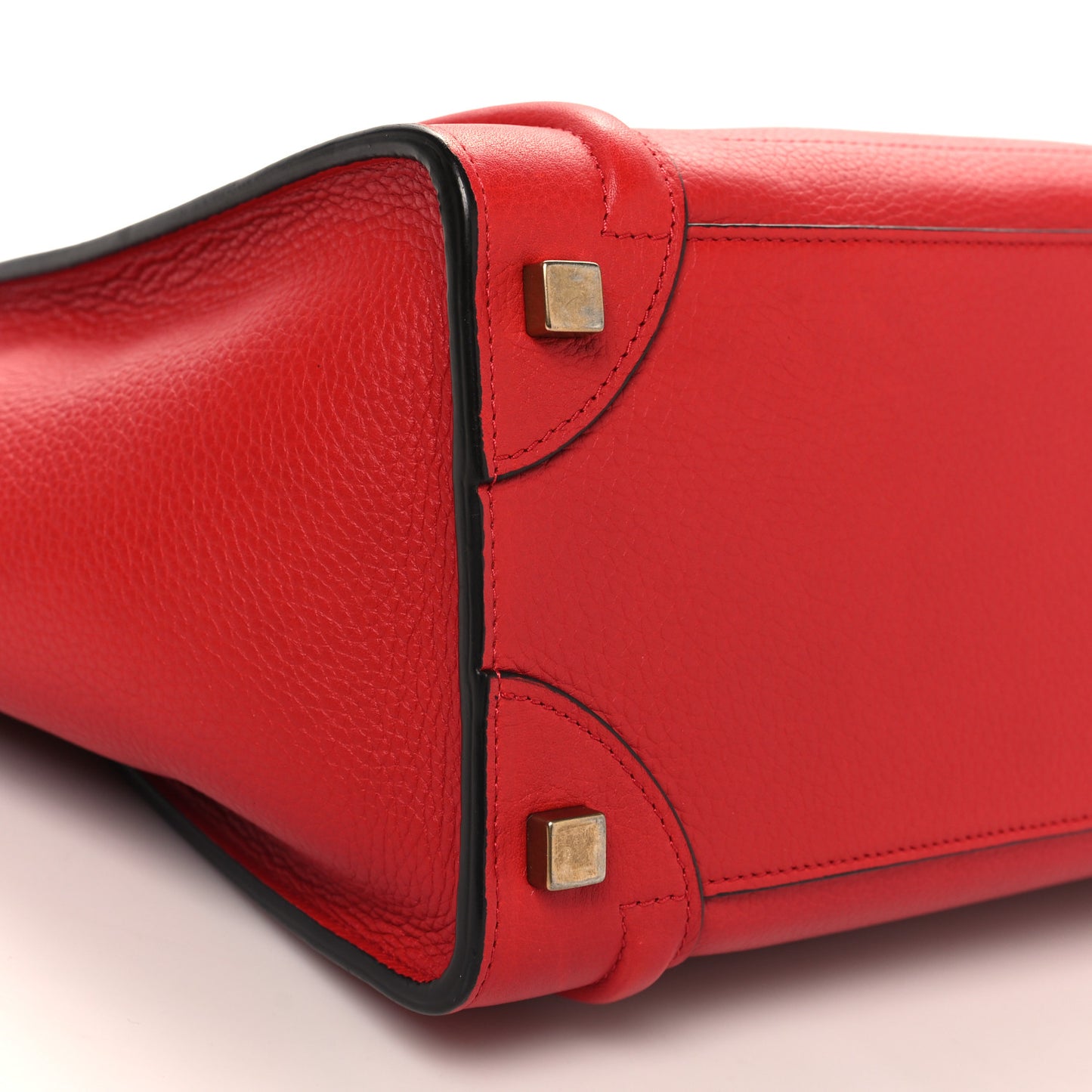 Drummed Calfskin Micro Luggage Red