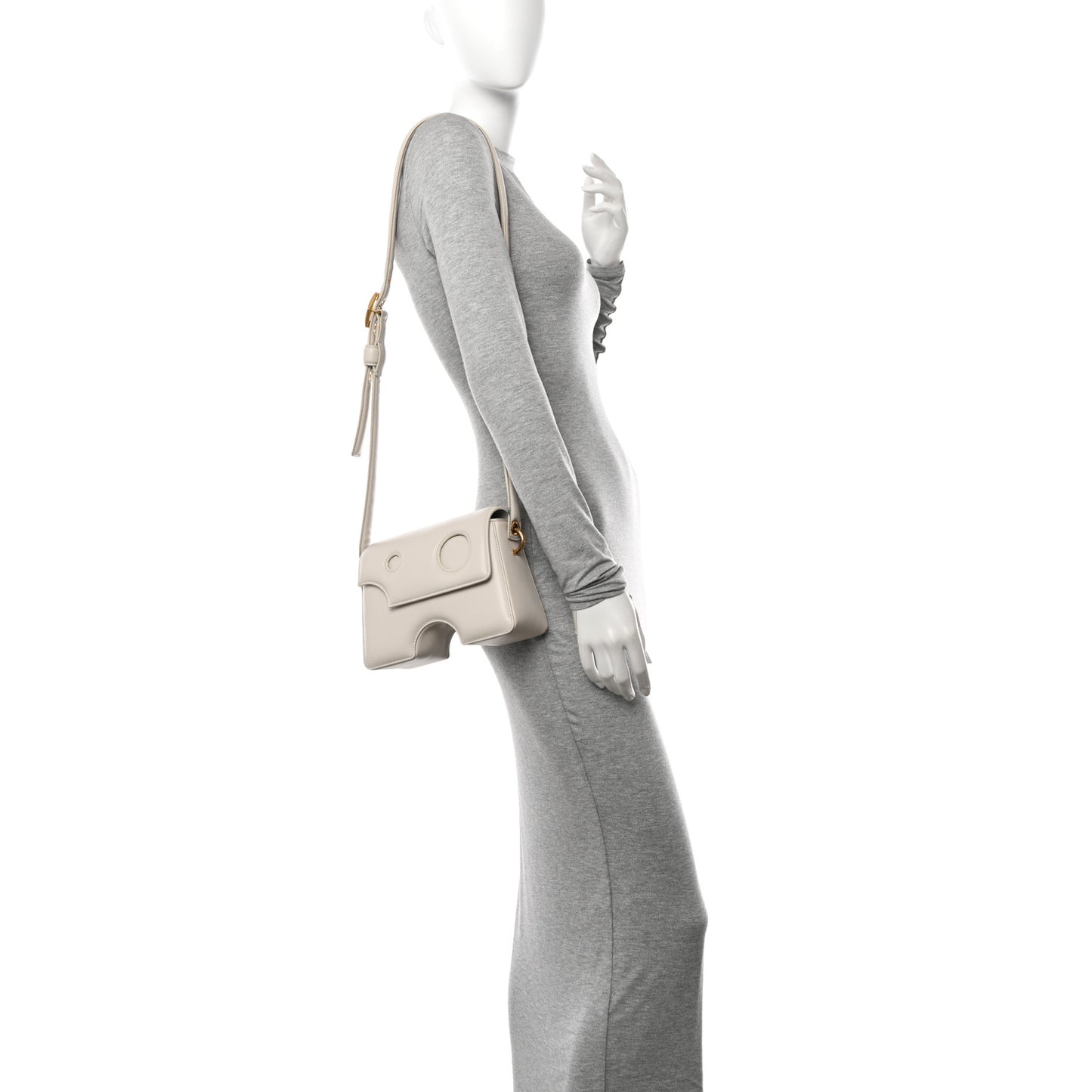 Calfskin Burrow 22 Shoulder Bag Beige