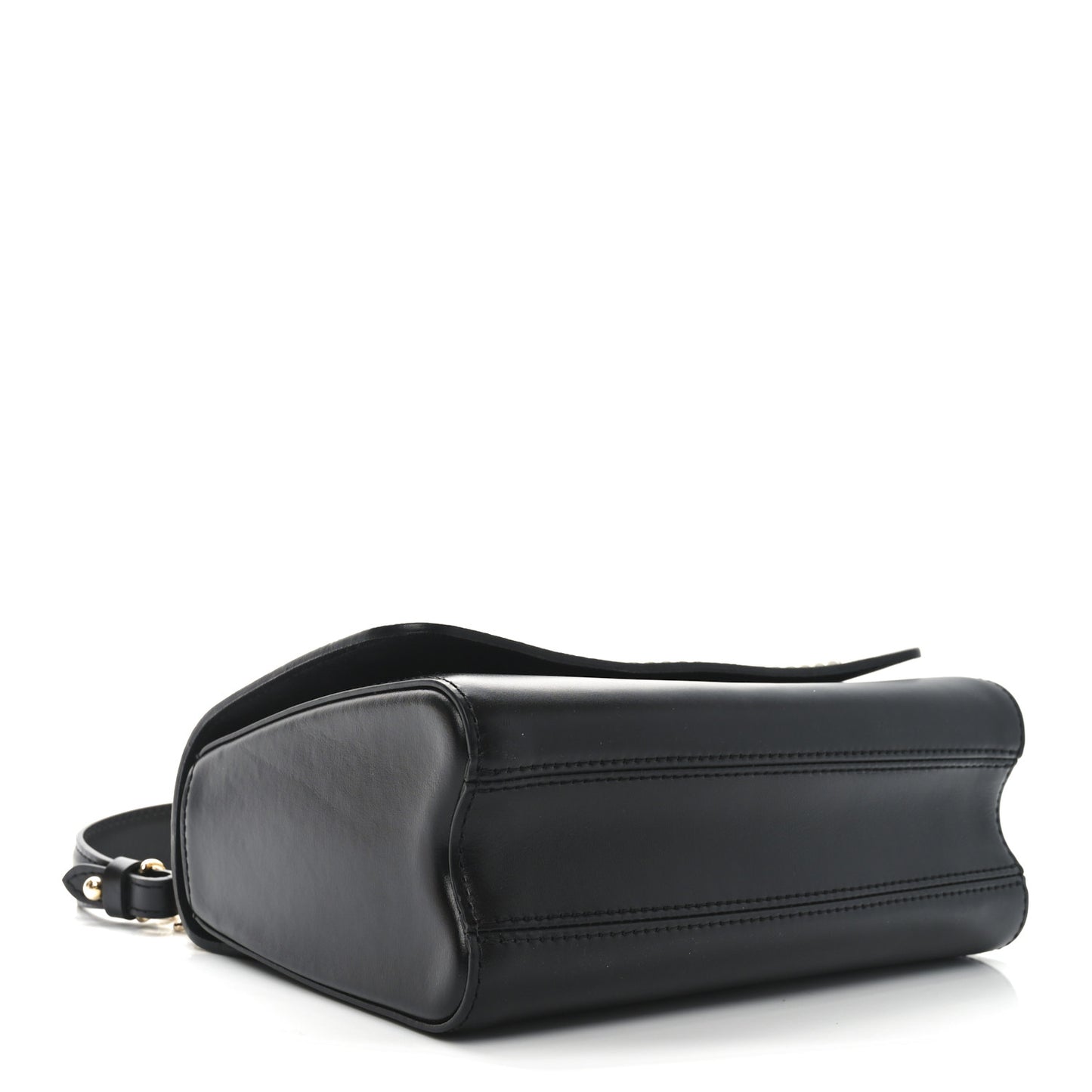 Calfskin Monogram Braided Twist Shoulder Bag MM Black