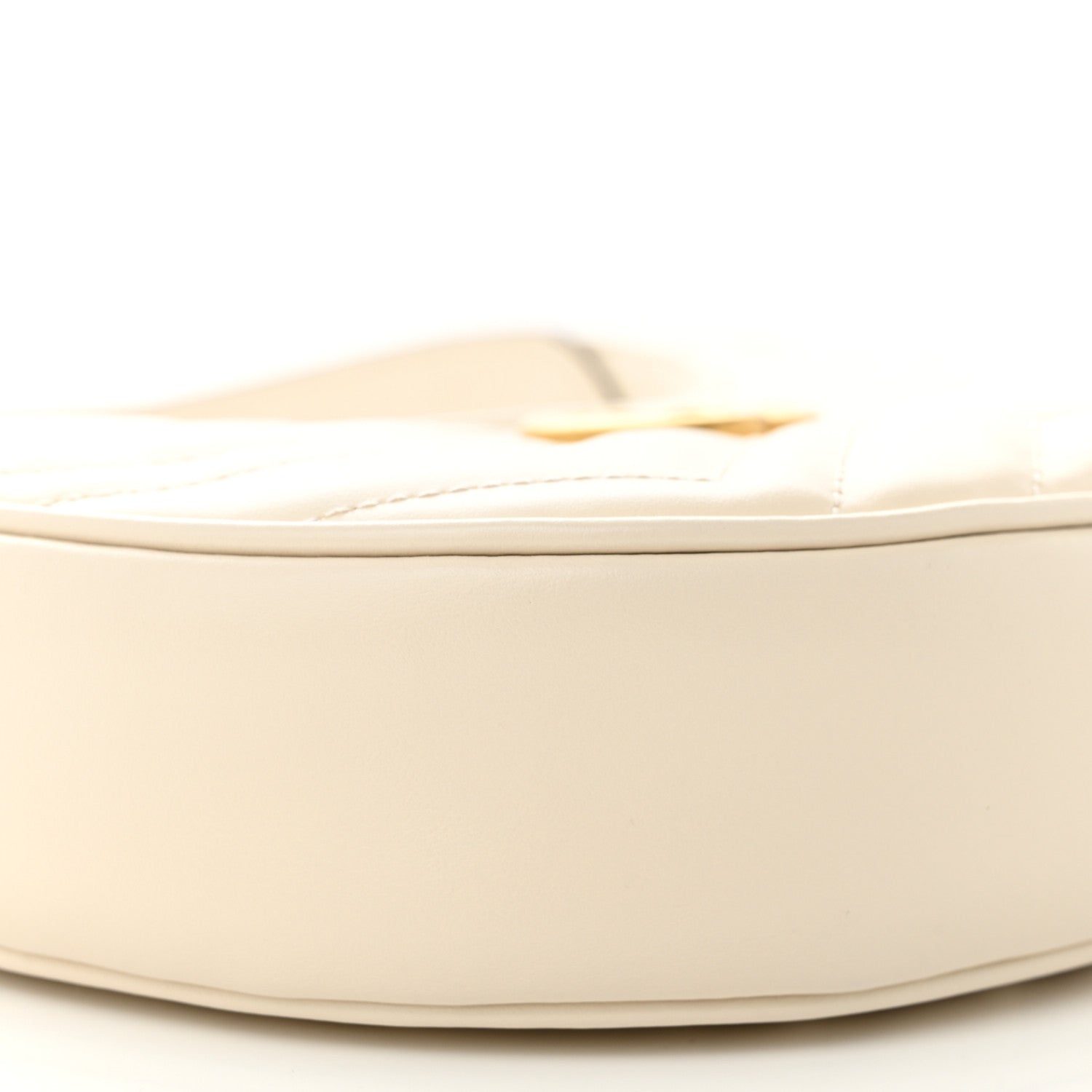 Gucci Calfskin Matelasse Chevron Mini GG Marmont Half Moon Hobo Mystic White 9 of 15