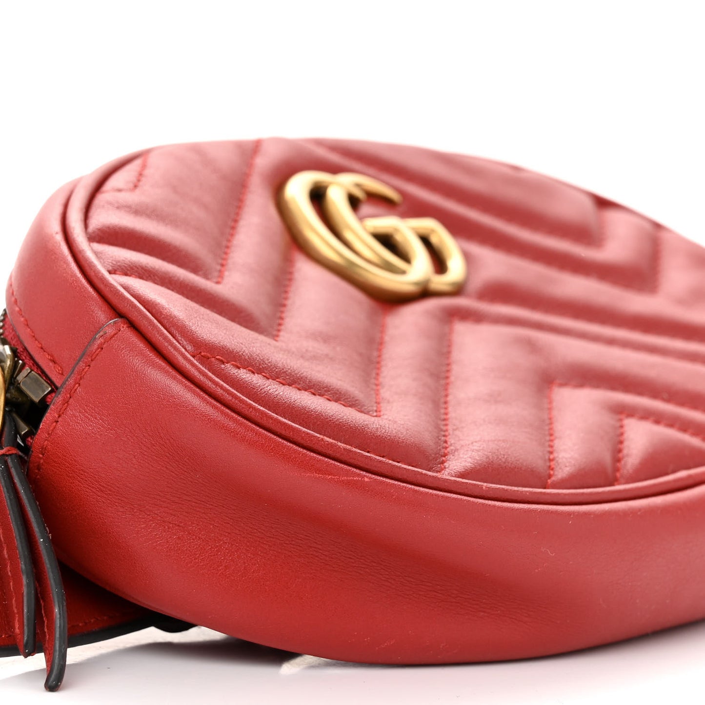 Calfskin Matelasse GG Marmont Belt Bag 95 38 Hibiscus Red