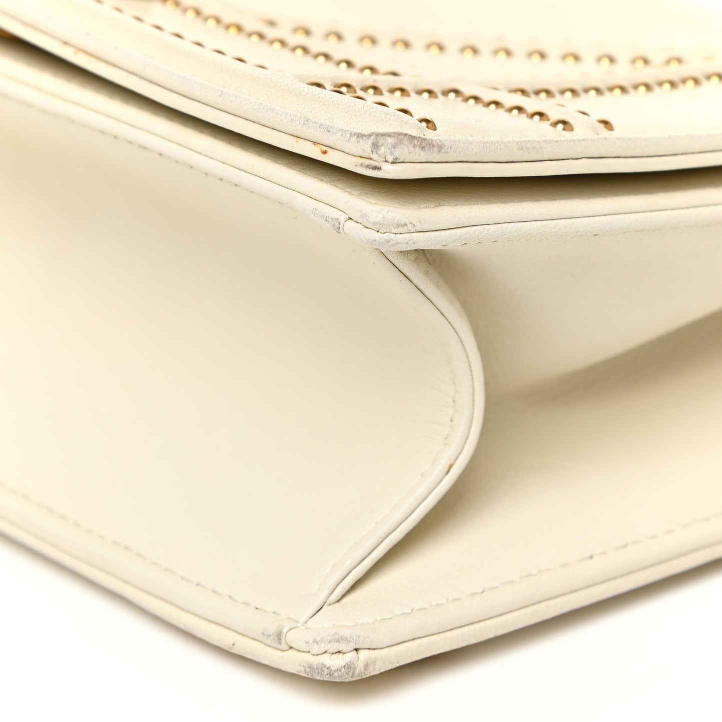 Lambskin Studded Medium Diorama Flap Bag Latte