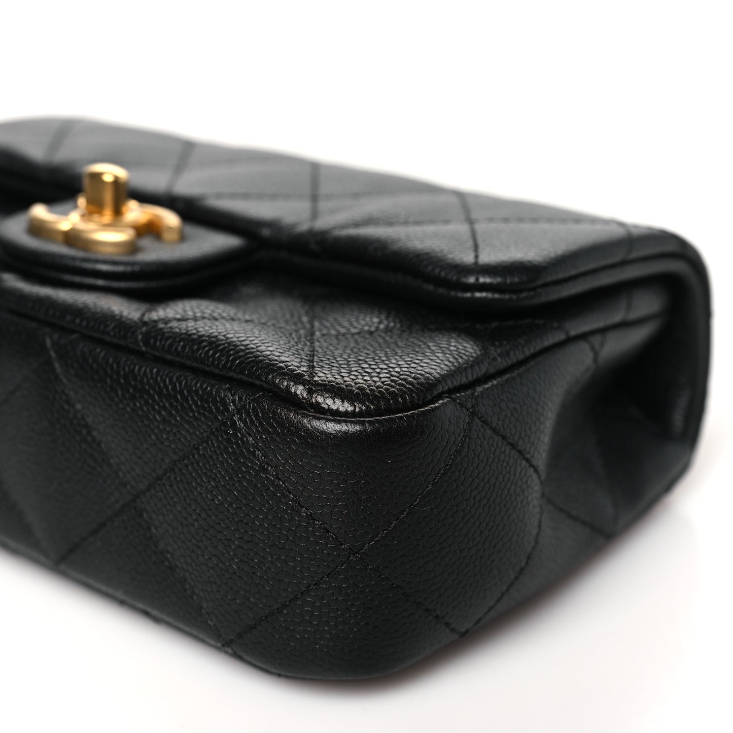Caviar Quilted Mini Sweetheart Rectangular Flap Black