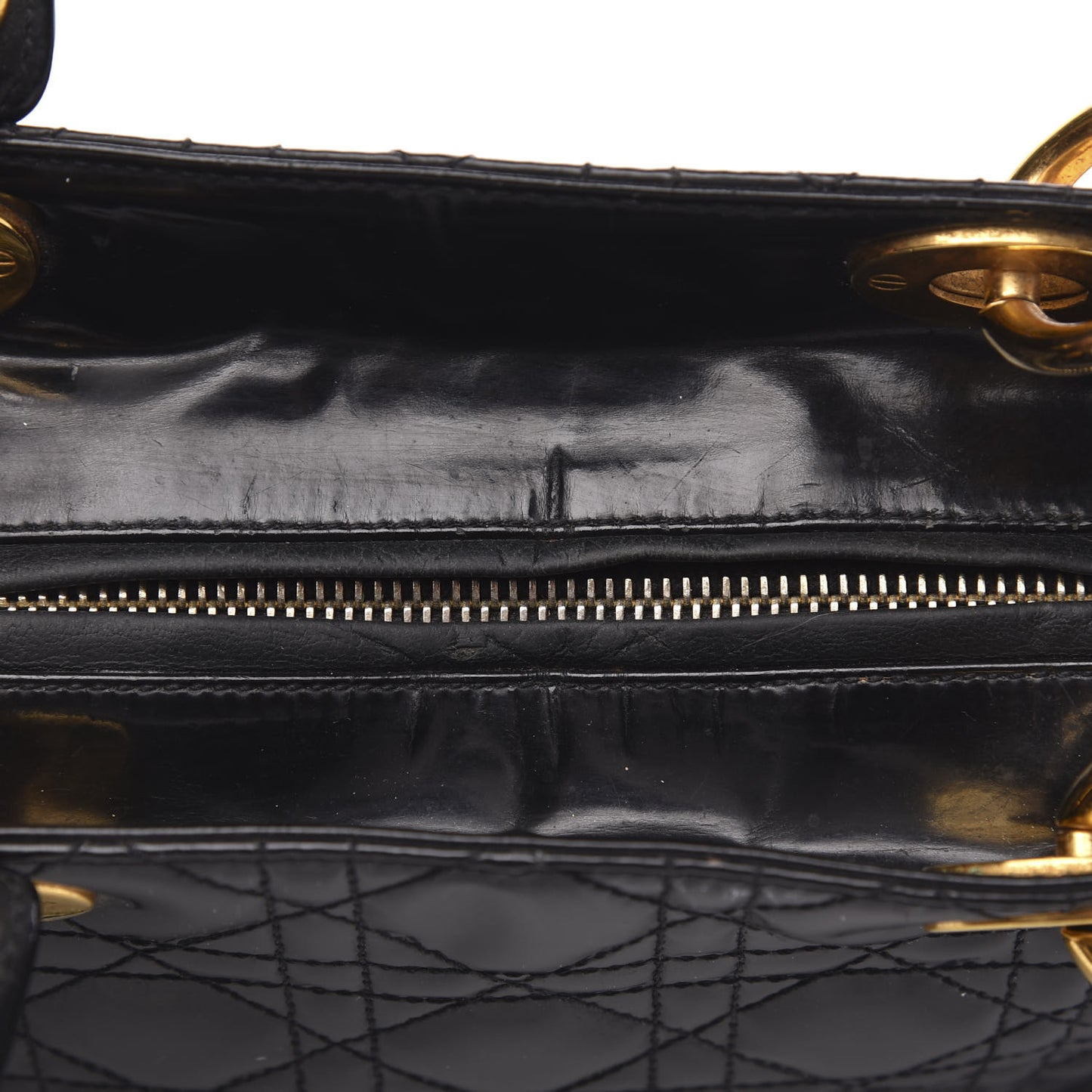 Patent Cannage Medium Lady Dior Black