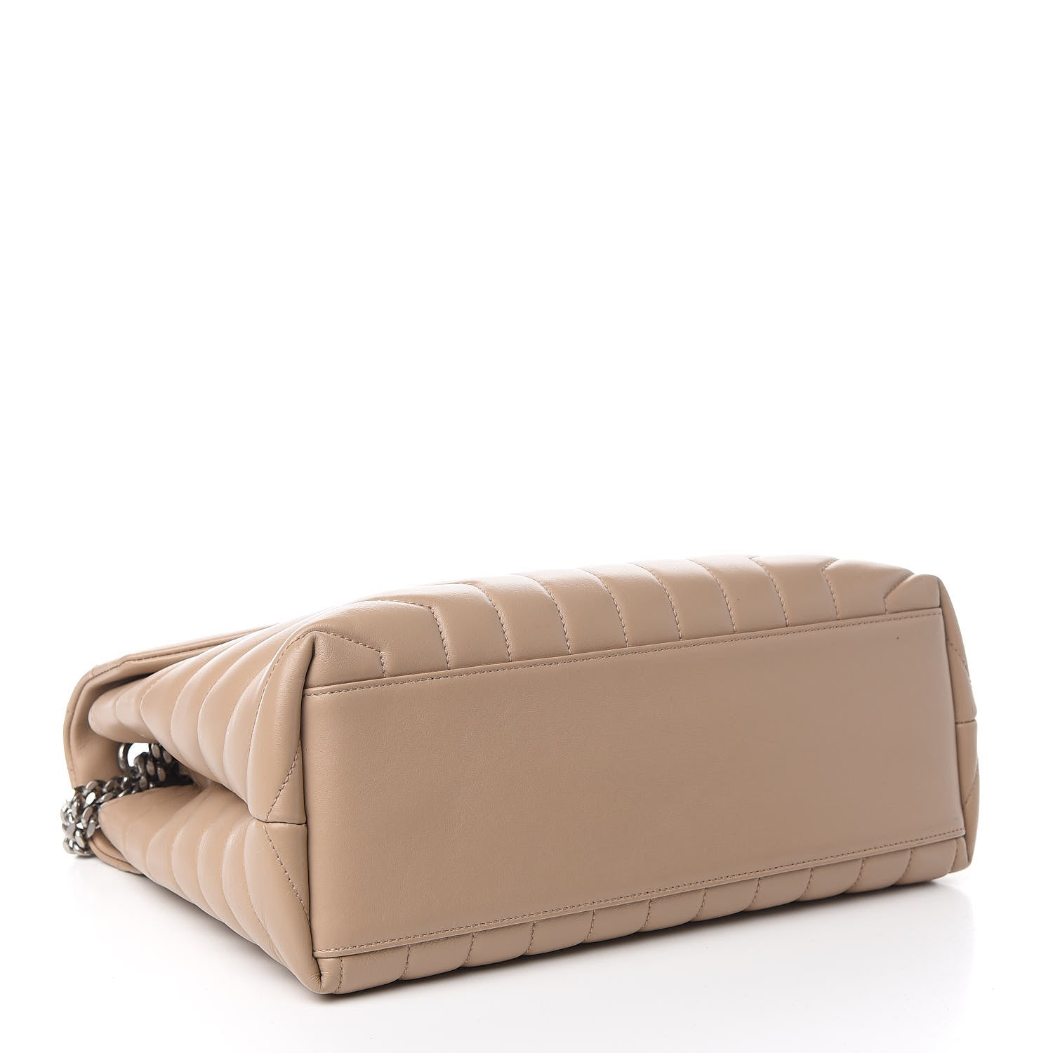 Saint Laurent Calfskin Y Quilted Monogram Medium Loulou Chain Satchel Dark Beige 3 of 10