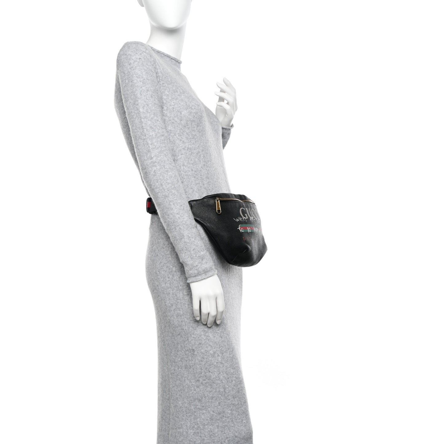 Grained Calfskin Coco Capitan Logo Belt Bag Black