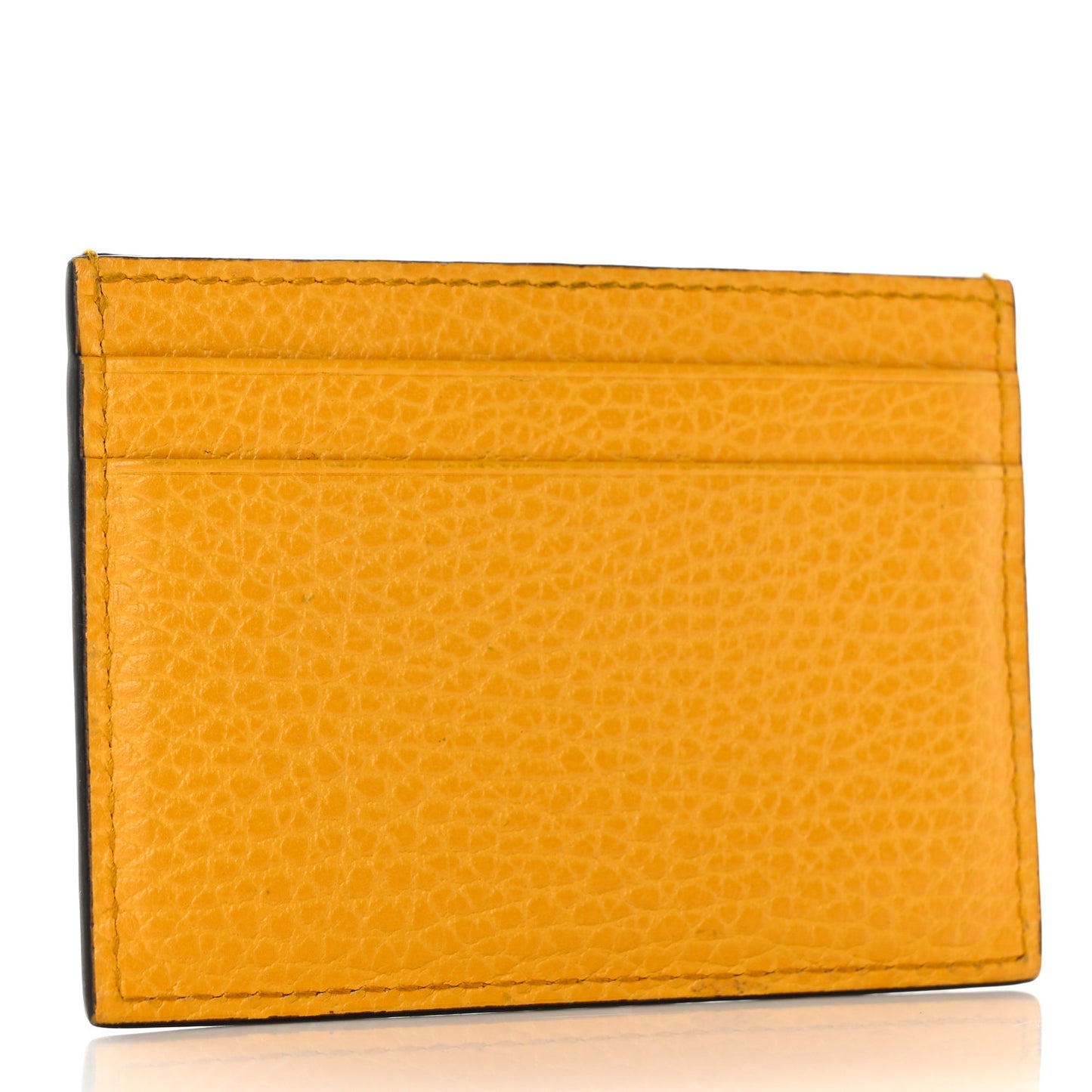 Calfskin Garden Bat Card Holder Yellow