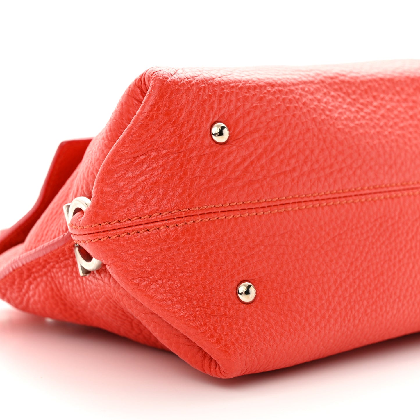 Grained Calfskin Sofia Satchel Red