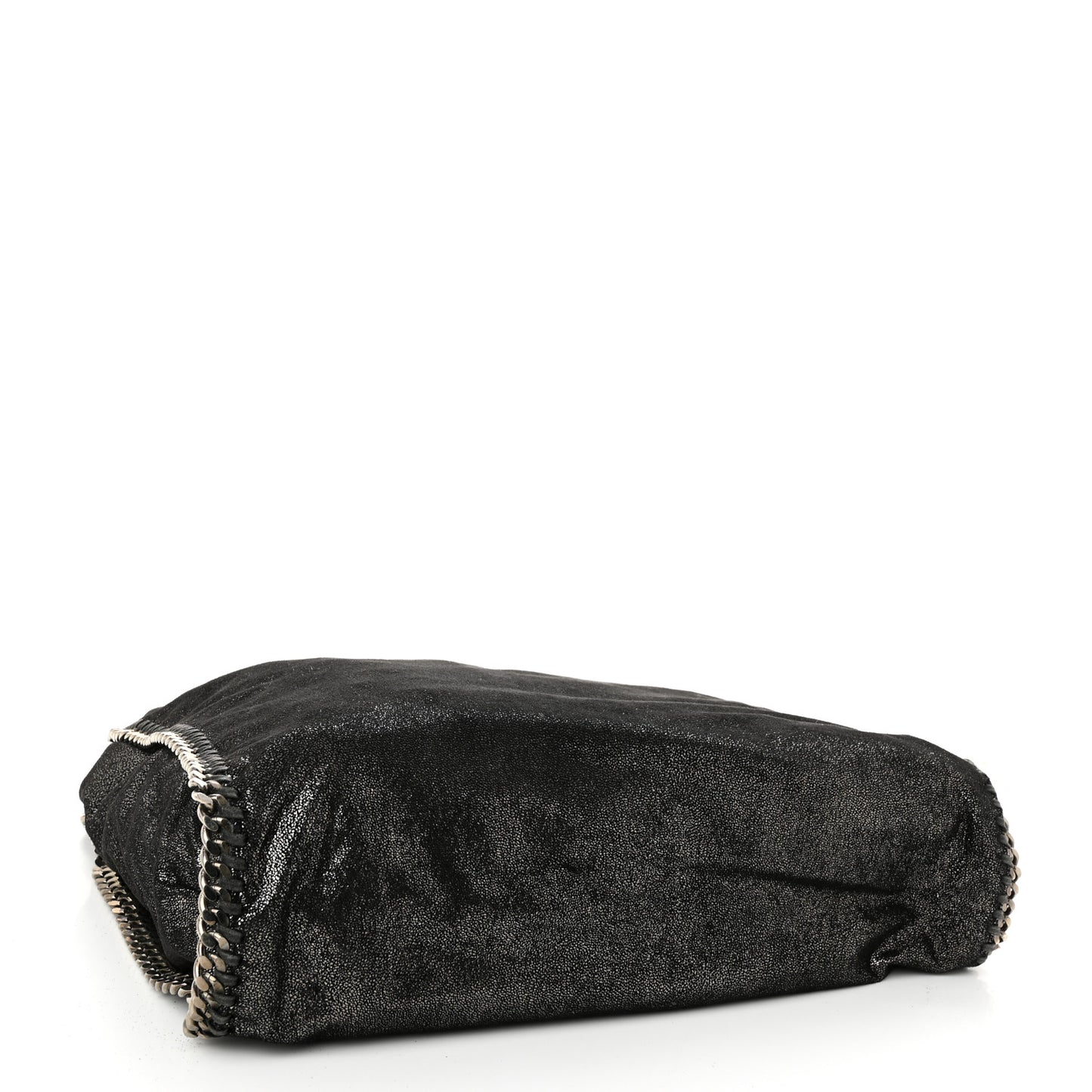 Chamois Shiny Dotted Falabella Fold Over Tote Ruthenium