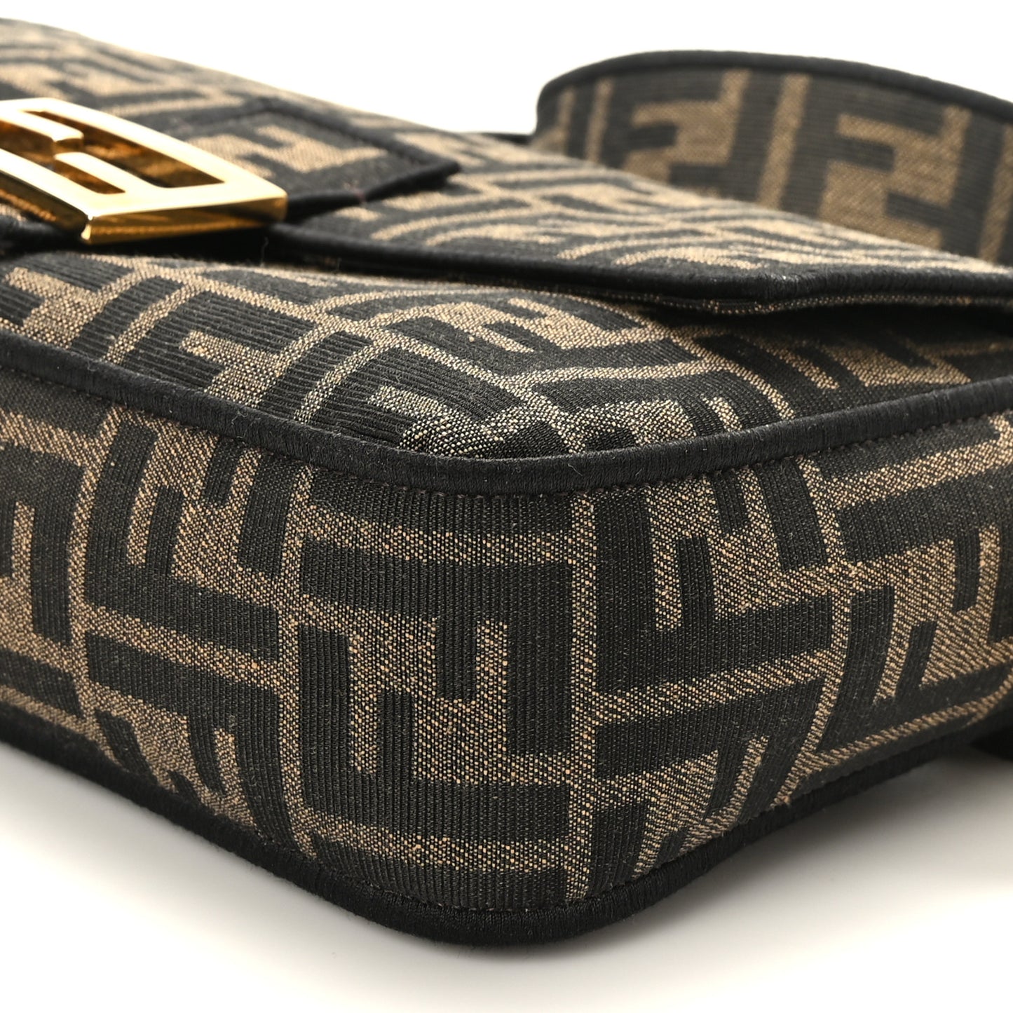 Fabric Jacquard FF 1974 Medium Baguette Tobacco Moro Black