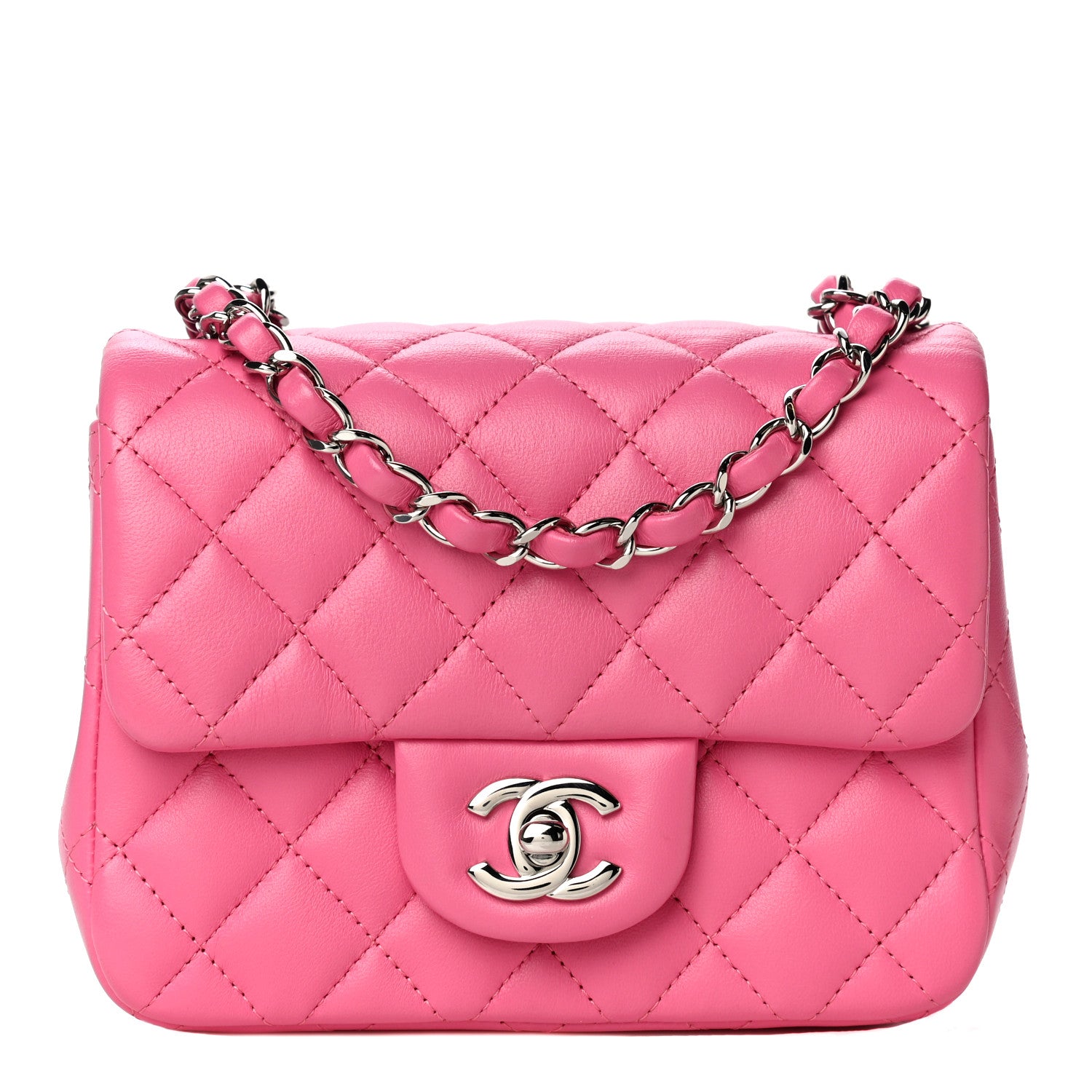 Chanel Lambskin Quilted Mini Square Flap Pink 1 of 13
