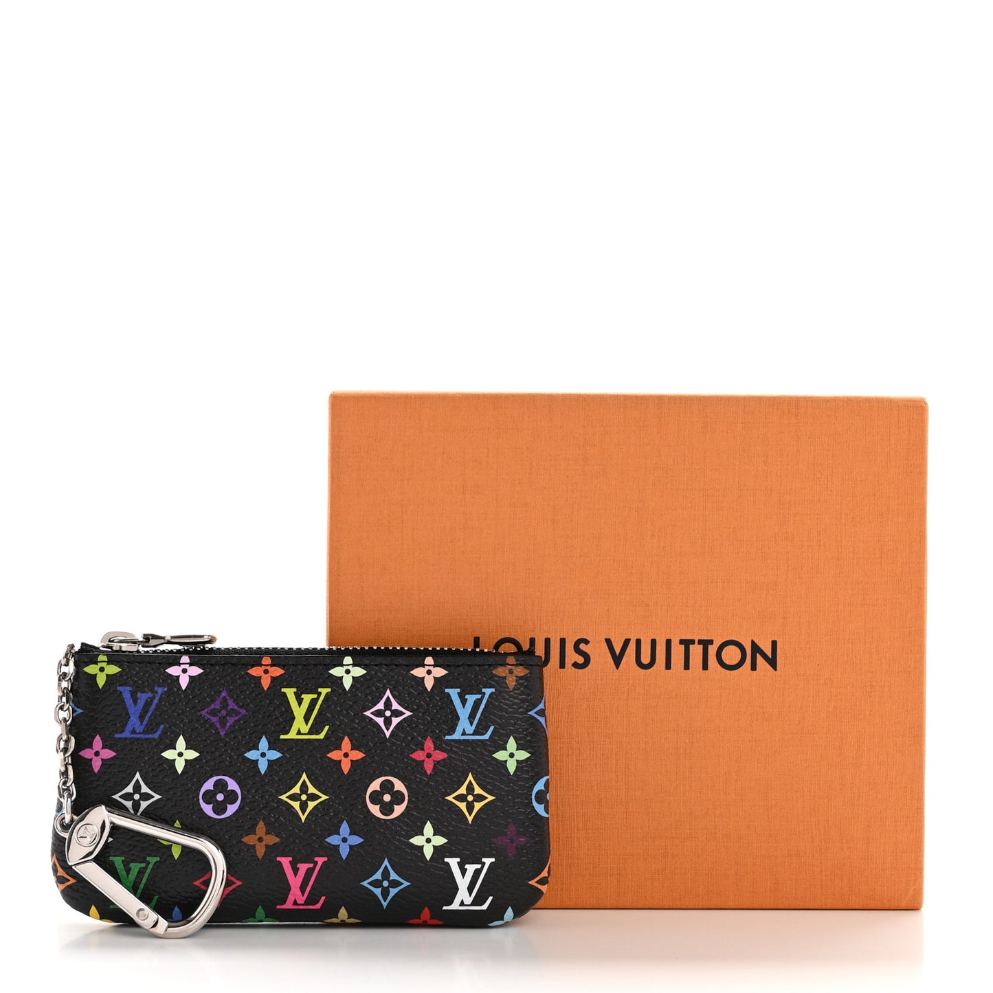 LV X TM Monogram Multicolor Key Pouch Black