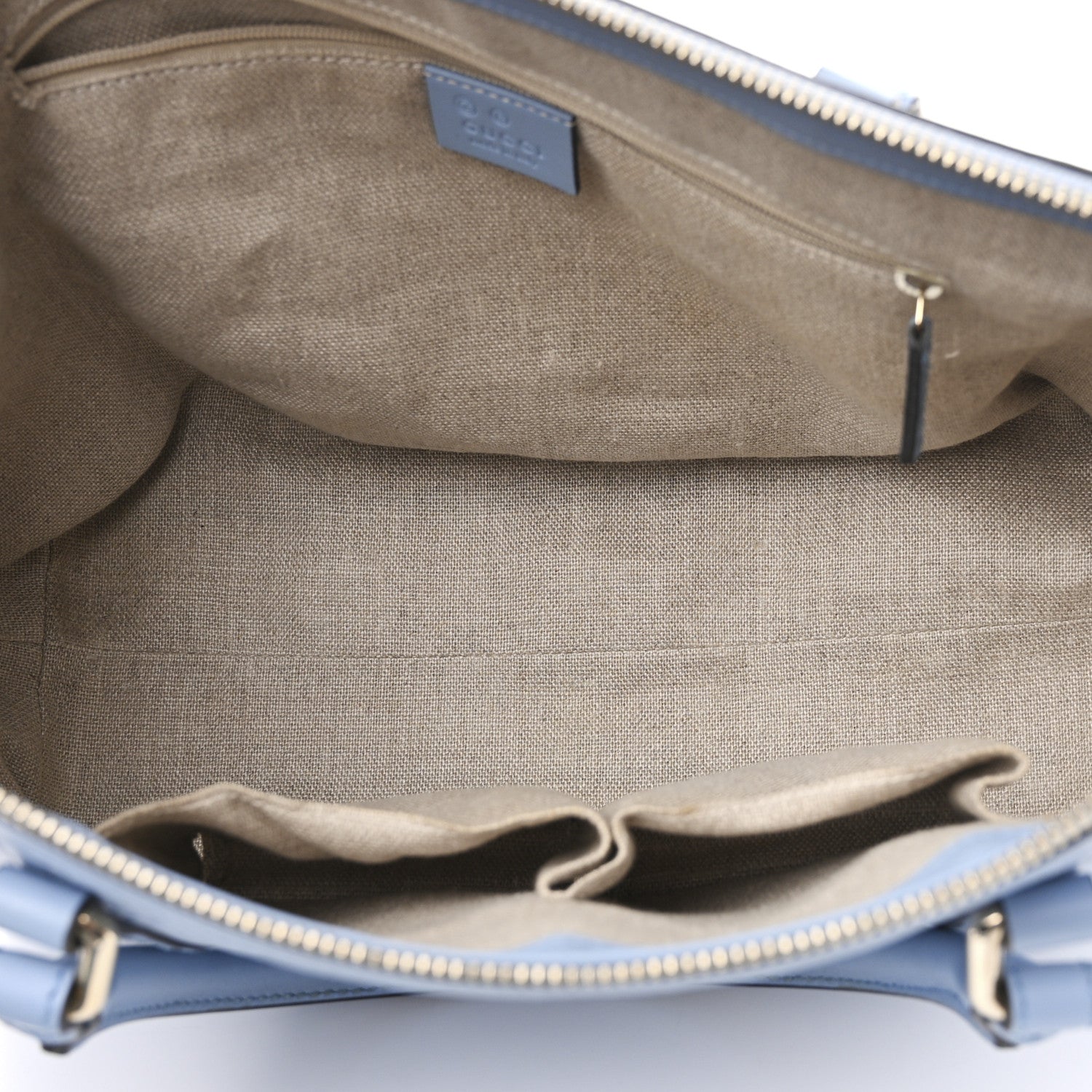 Gucci Soft Microguccissima Small Zippered Satchel Light Blue 5 of 17