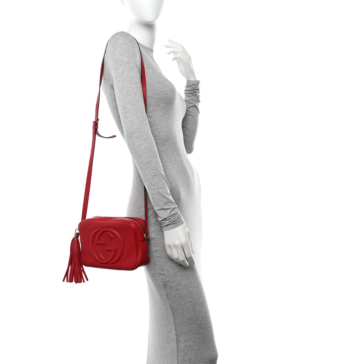 Pebbled Calfskin Small Soho Disco Bag Tabasco Red