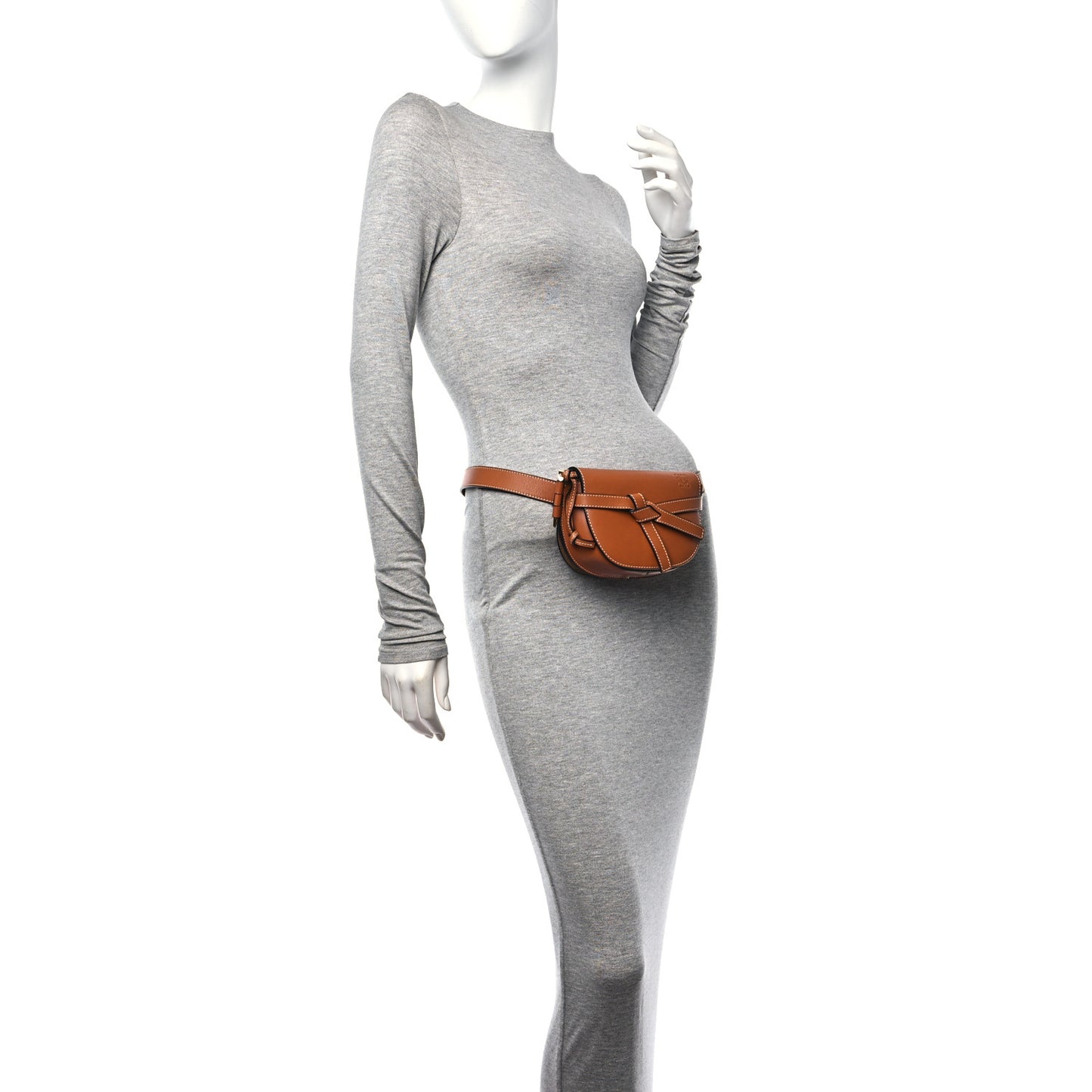 Calfskin Mini Gate Belt Bag Tan