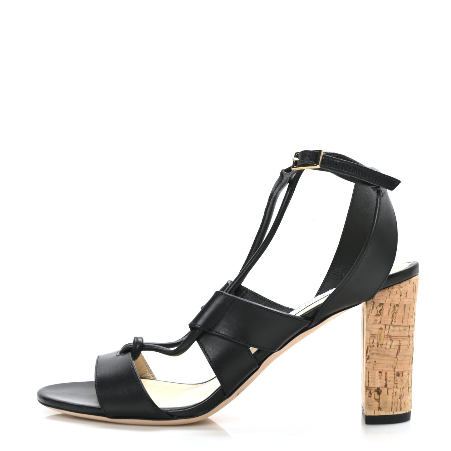 Calfskin Margo 80 Ghillie Laced Sandals 39.5 Black