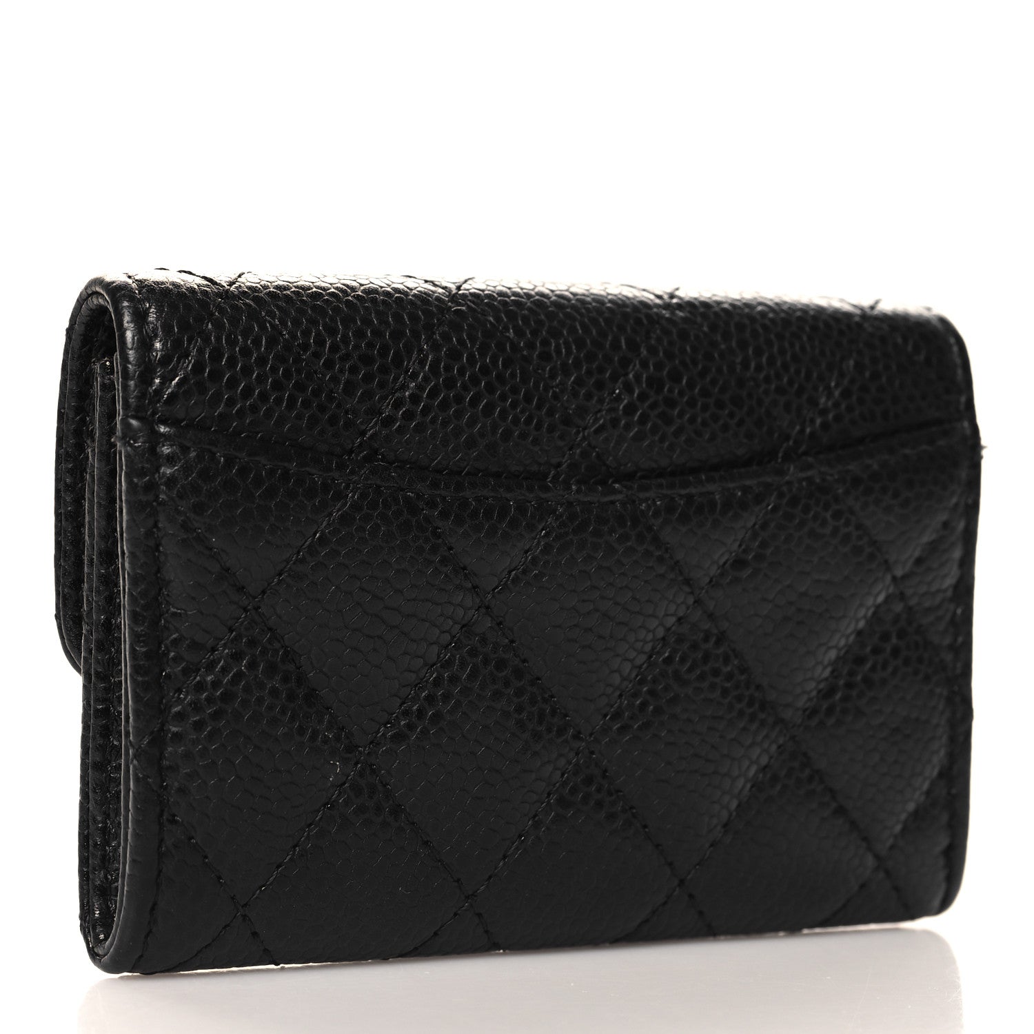 Chanel Caviar Quilted Flap Card Holder Wallet Black 3 of 8