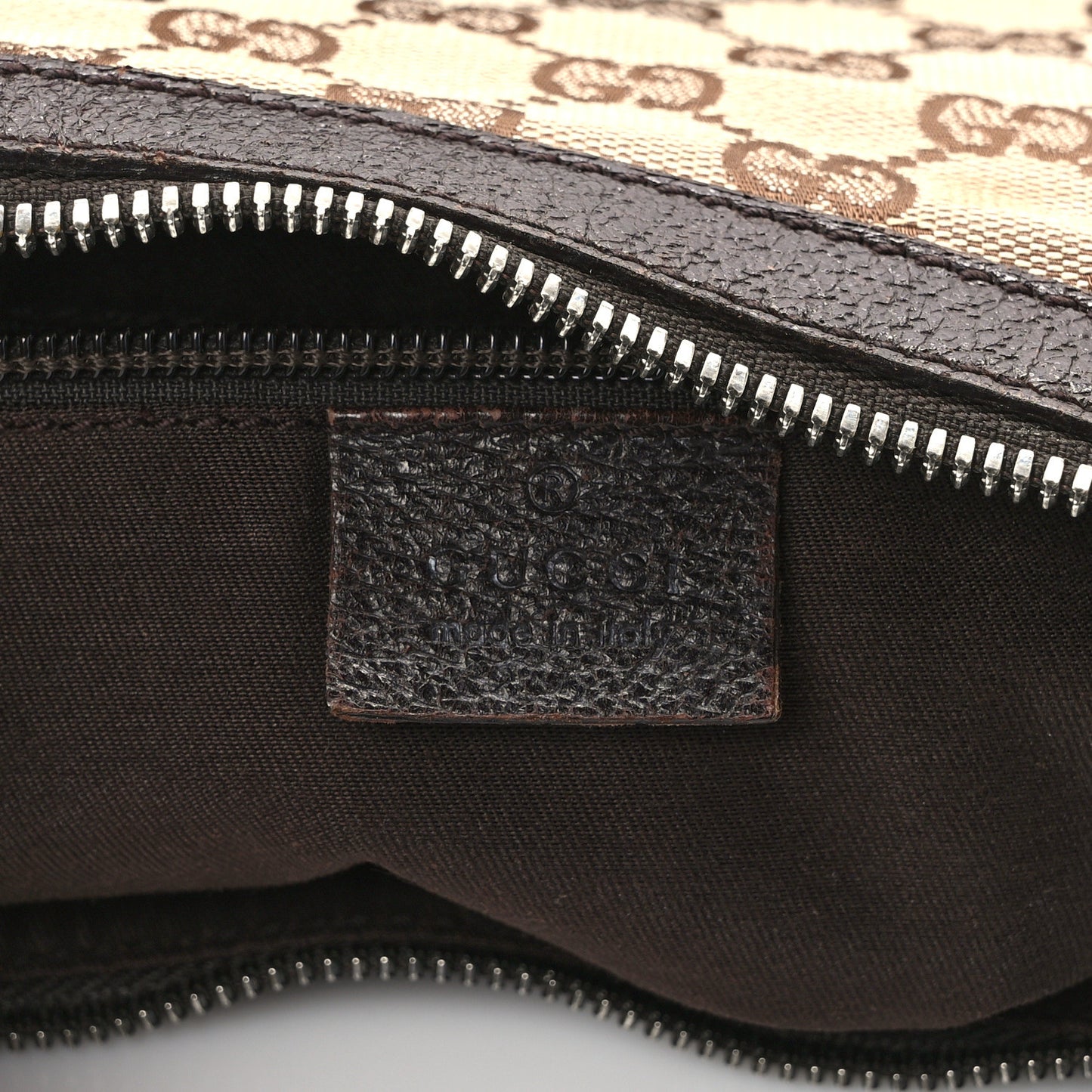 Monogram Web Medium Half Moon Hobo Dark Brown