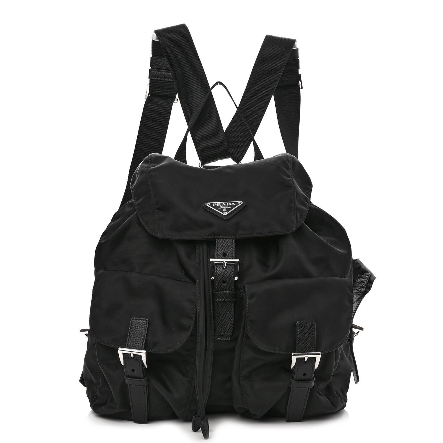 Tessuto Nylon Saffiano Medium Backpack Black