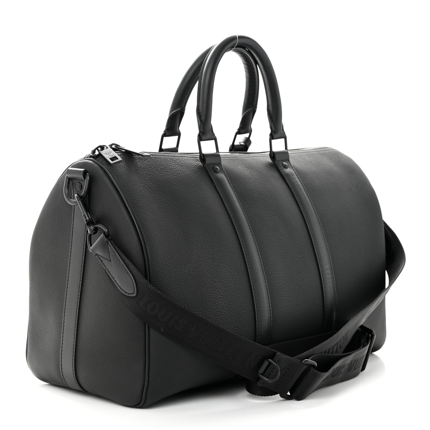 Grained Calfskin Aerogram Keepall Bandouliere 40 Black