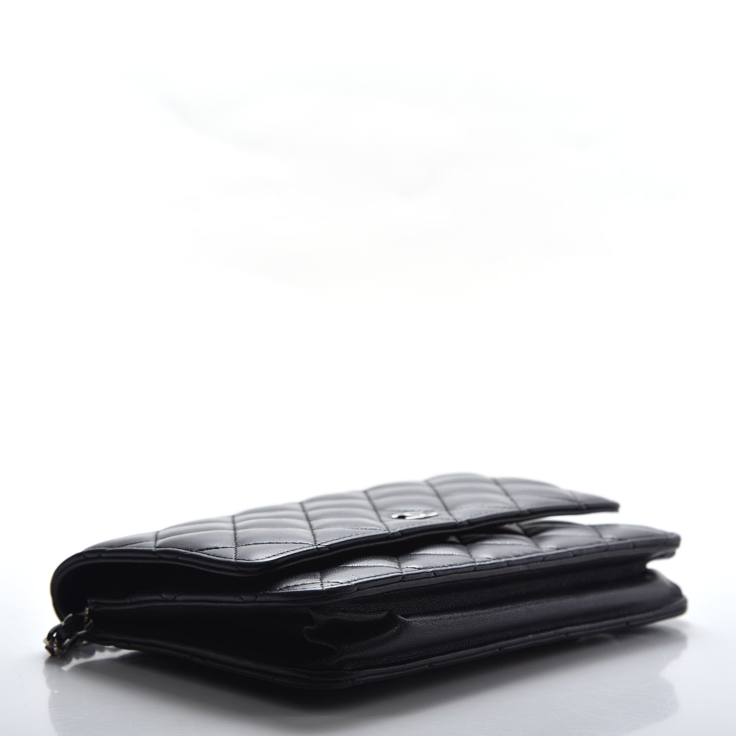 Chanel Lambskin Quilted Wallet On Chain WOC Black 4 of 14