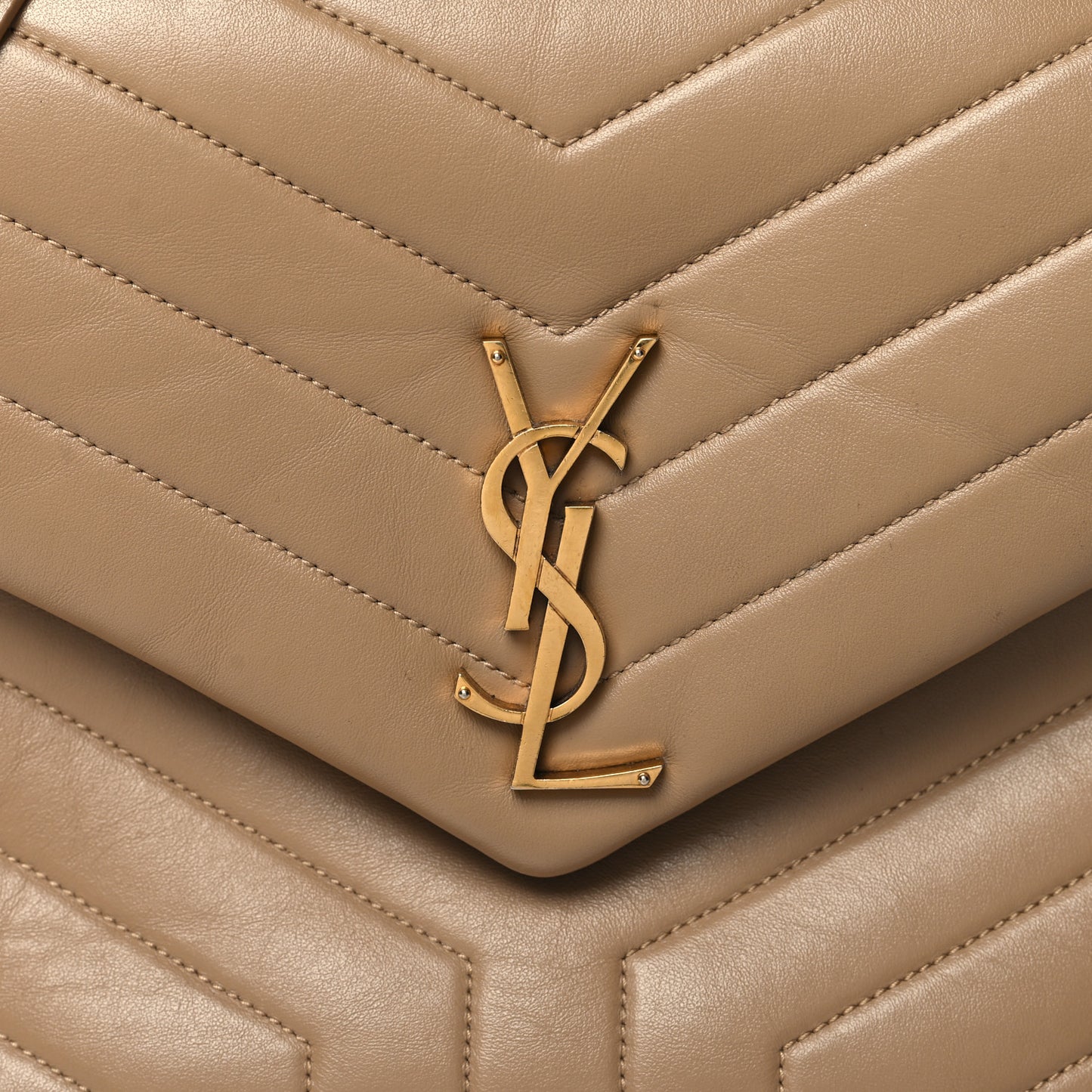 Calfskin Y Quilted Monogram Medium Loulou Chain Satchel Dark Latte