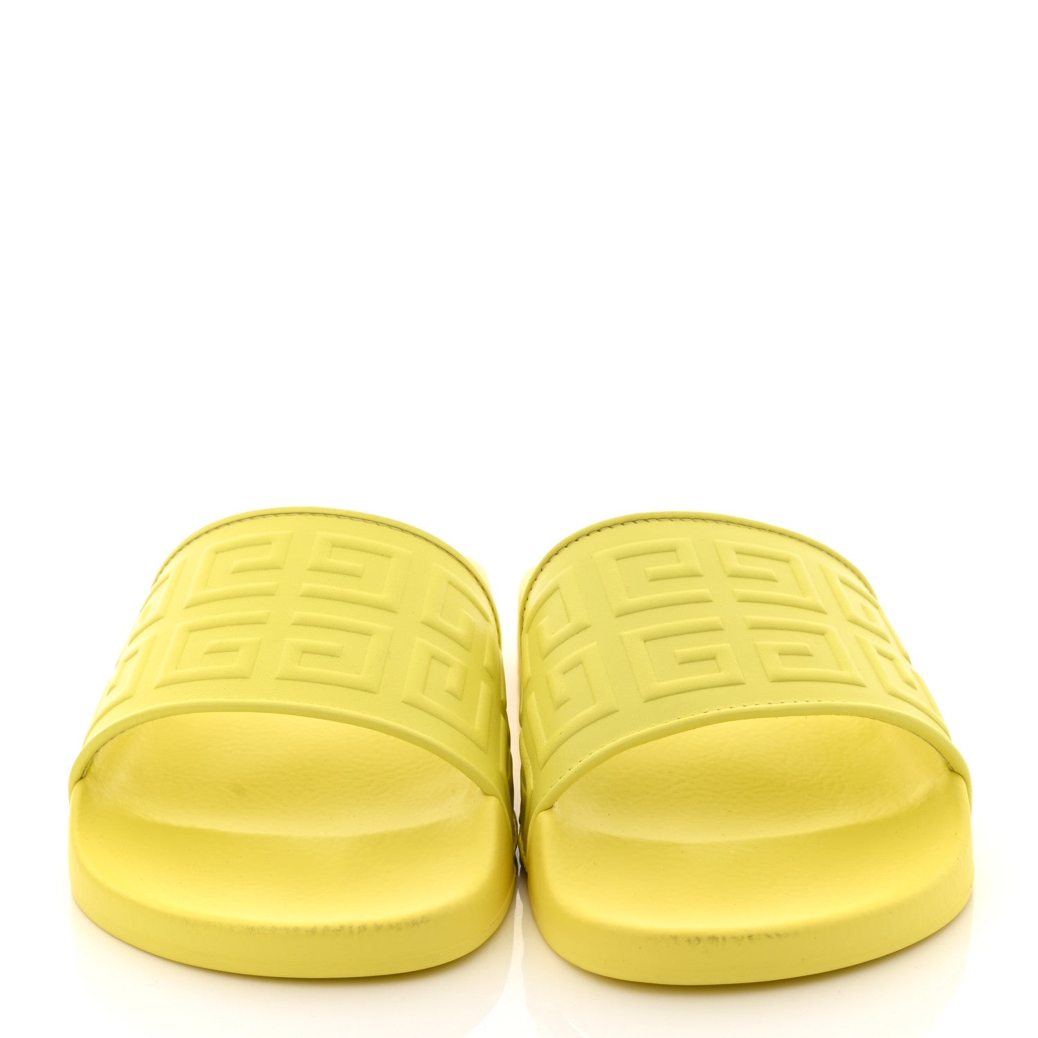 Givenchy Rubber Logo 4G Pool Slide Sandals 38 Fluo Yellow 2 of 9