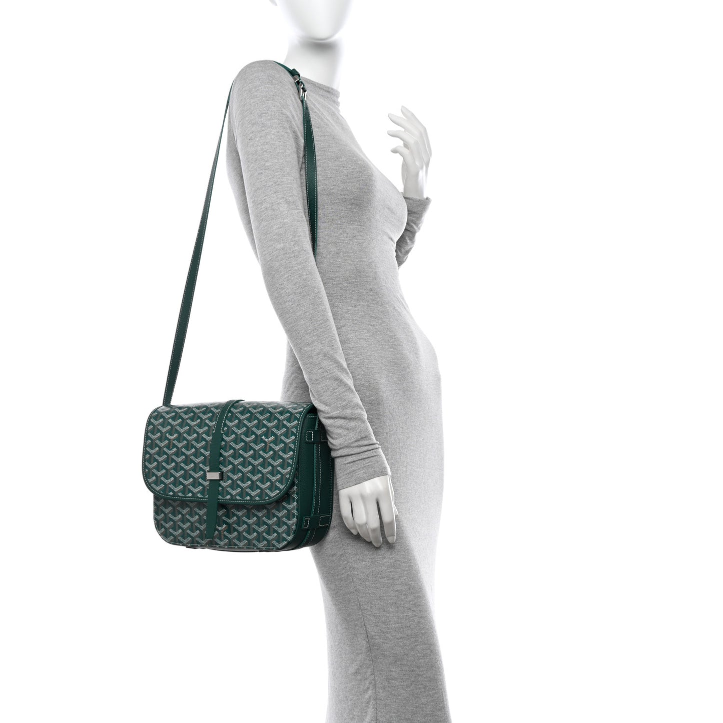 Goyardine Belvedere II MM Messenger Bag Green