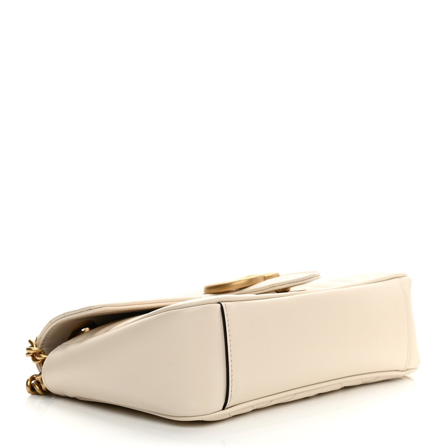 Calfskin Matelasse Small GG Marmont Shoulder Bag White