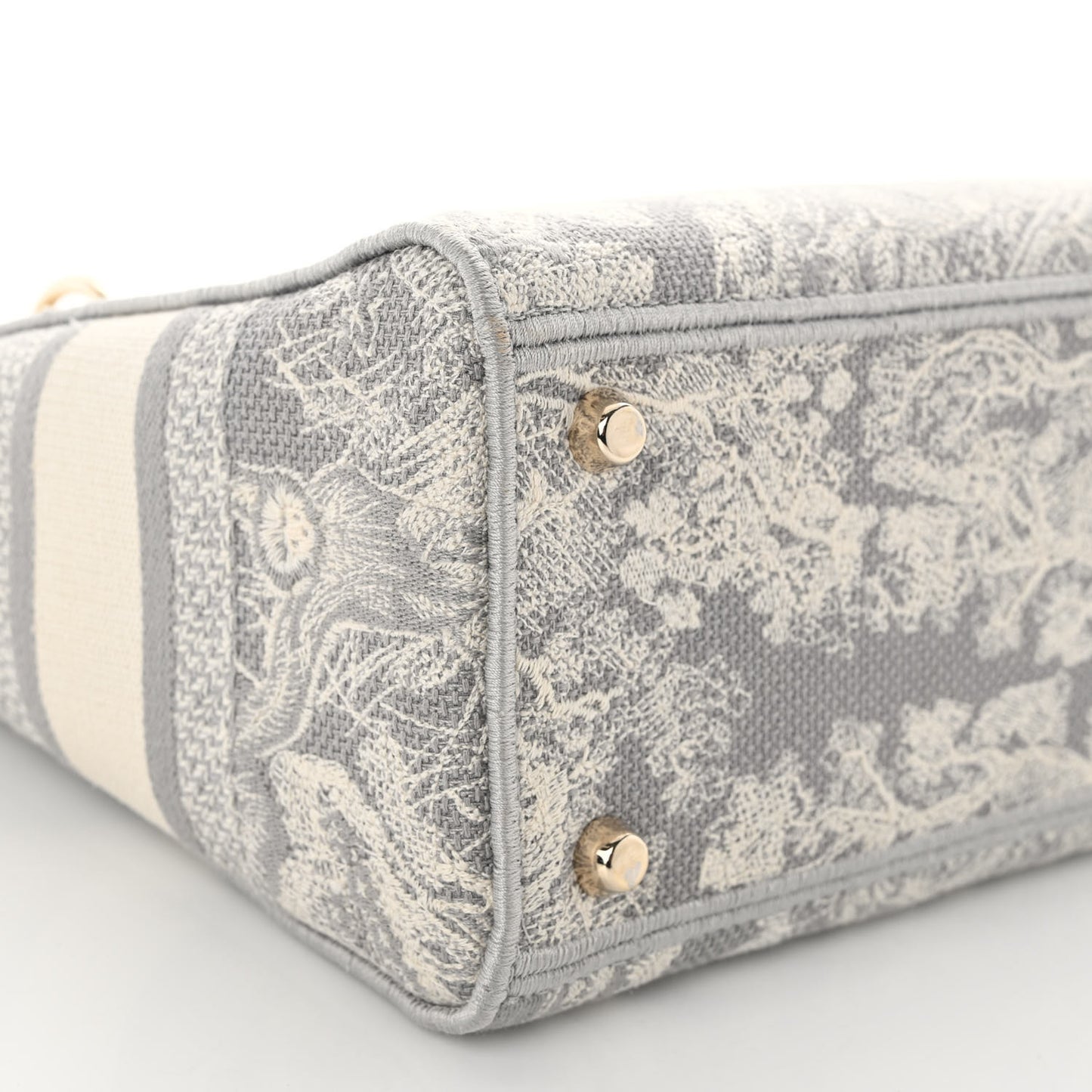Canvas Toile De Jouy Reverse Embroidered Medium Lady D-Lite Gray