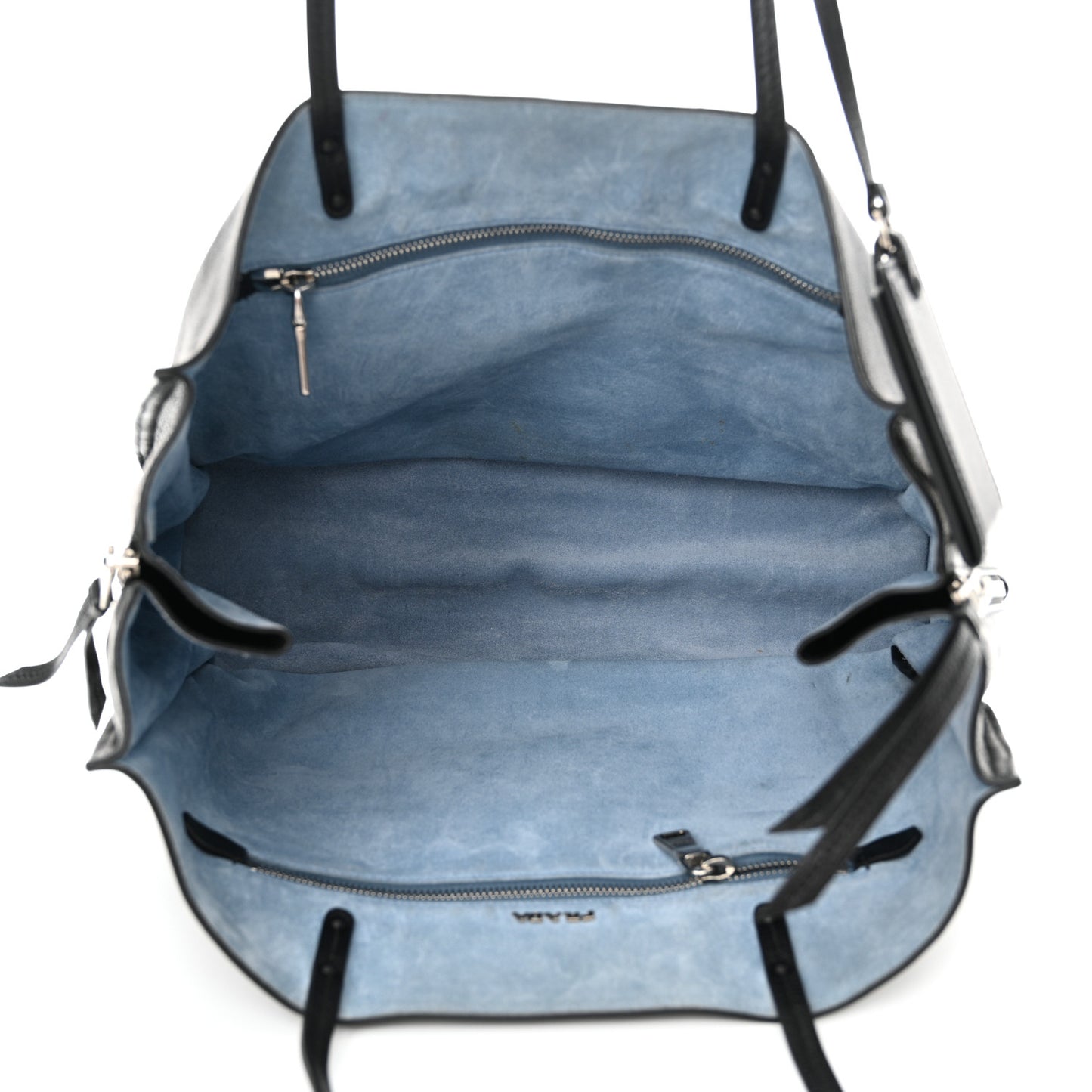 Glace Calfskin Etiquette Shopping Bag Black Astrale