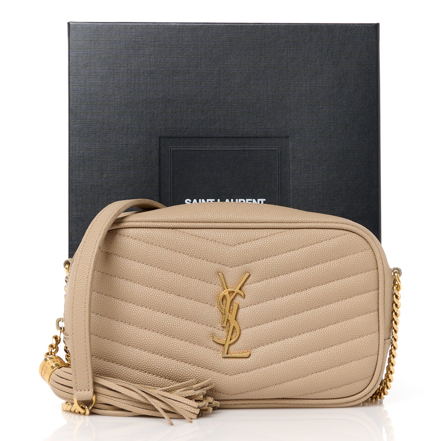 Grain De Poudre Matelasse Monogram Mini Lou Camera Bag Dark Beige
