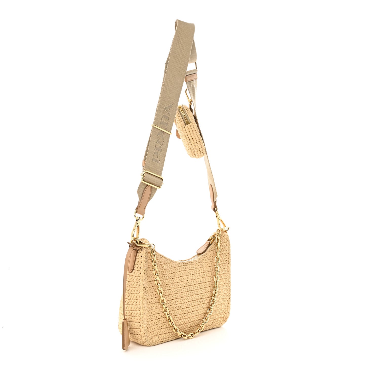 Yarn Raffia Effect Crochet Re-Edition 2005 Shoulder Bag Naturale