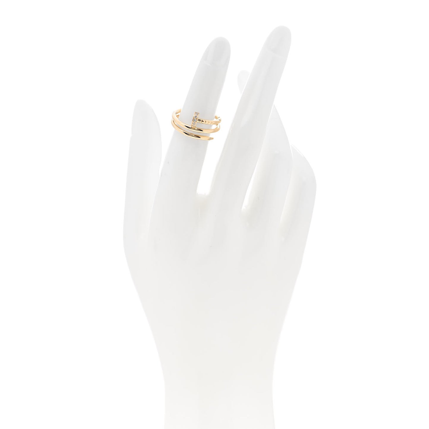 18K Yellow Gold Diamond Double Juste Un Clou Ring 49 5