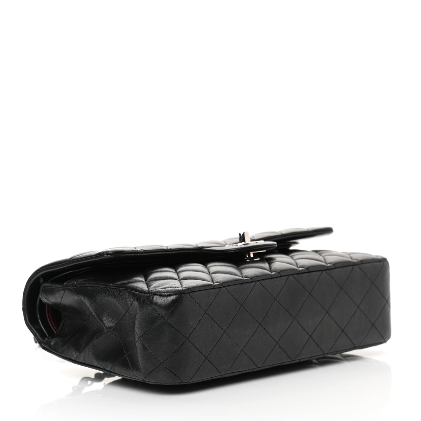 Lambskin Quilted Medium Double Flap Black