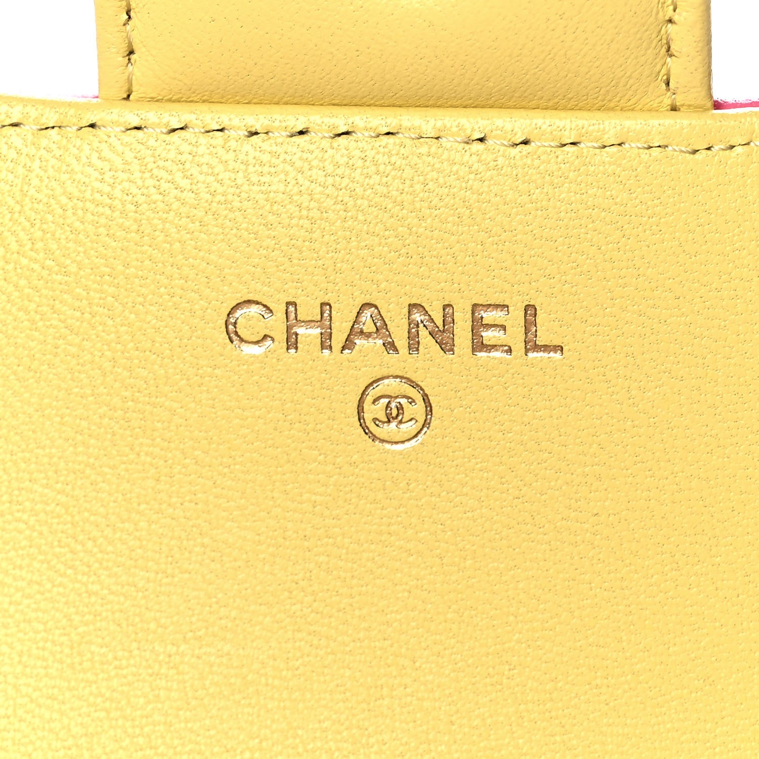 Chanel Lambskin Quilted Glasses Case With Chain Pink Yellow 6 of 12