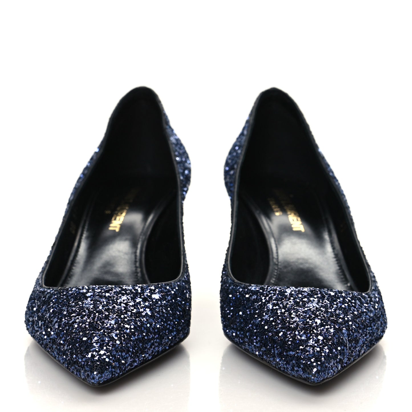 Charlotte Glitter Point-toe Kitten-Heel Pumps 37 Blue