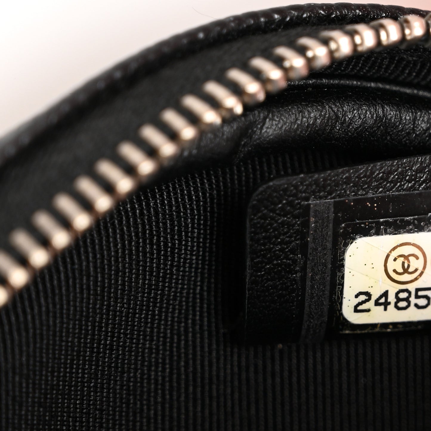Iridescent Caviar Quilted Zip Around Classic Coin Purse Black