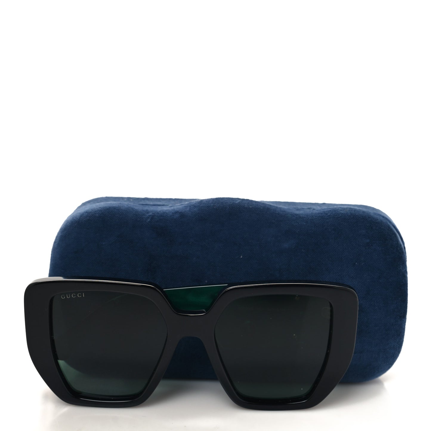 Acetate Square Frame Sunglasses GG0956S Green Black
